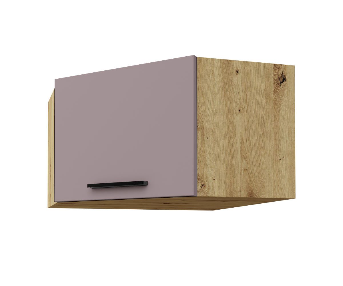 Feldmann-Wohnen Eckhängeschrank Bonn (W10/60/36, 1-türig, innen 1 Fach, 1-St., moderne Optik, MDF Fronten) Eiche Artisan / rosé kupfer matt