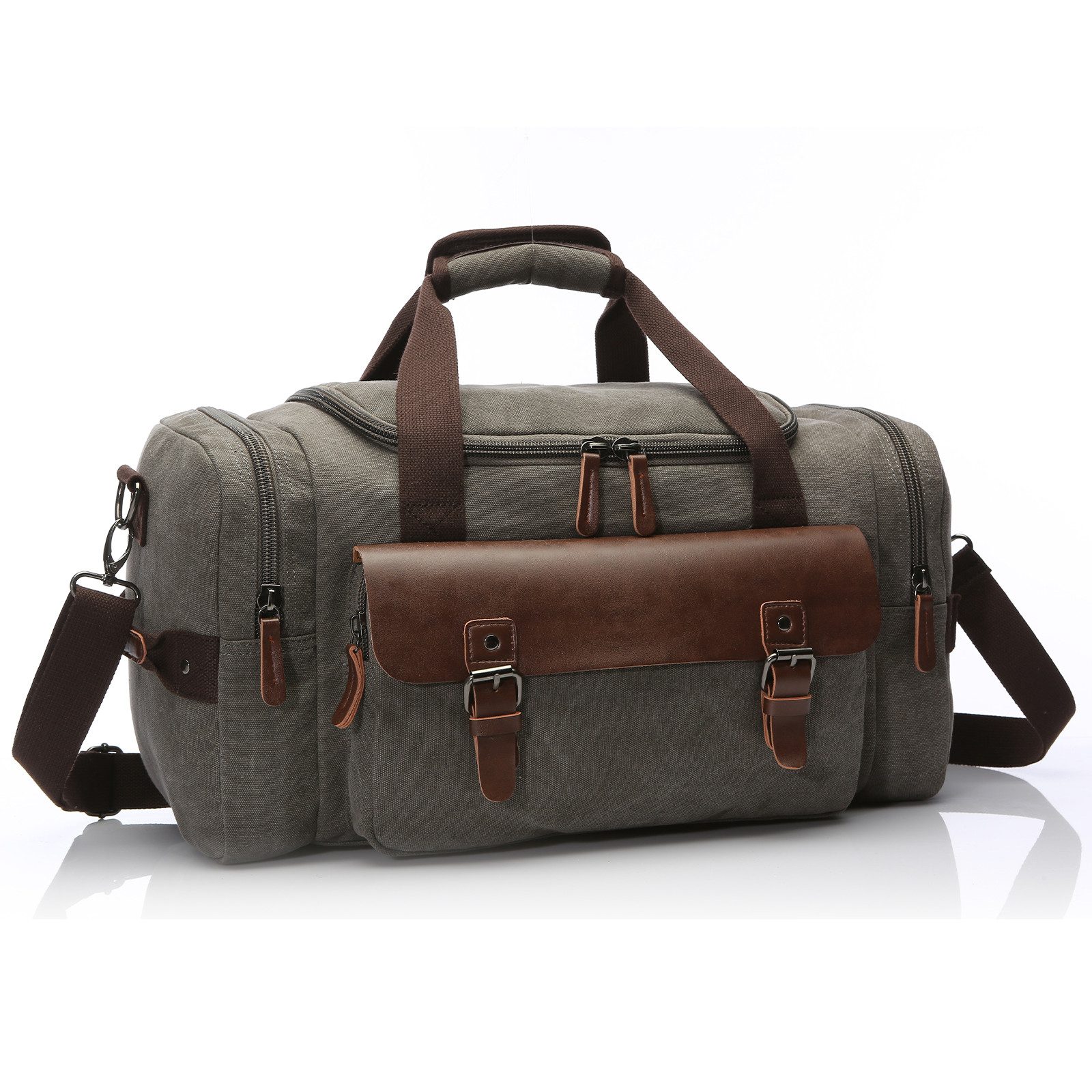 TAN.TOMI Reisetasche Handgepäck Reisetasche für die Kurze Reise, Segeltuch, Leder, Große Wochenendtasche/Handgepäcktasche/Reisetasche für Herren