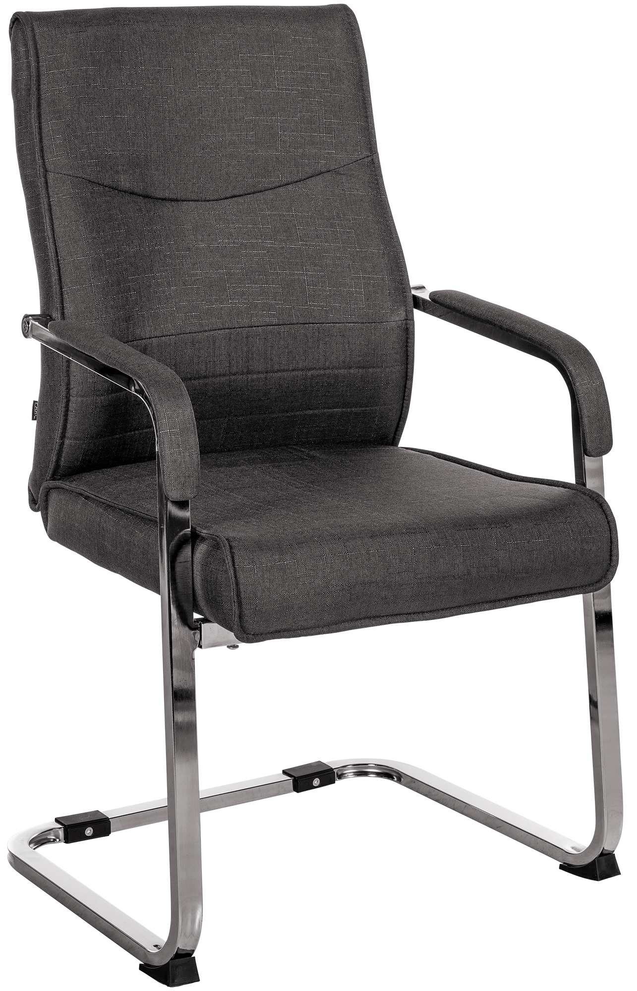 TPFLiving Besucherstuhl Haarlem (Freischwinger mit Polsterung und ergonomischer Lehne), Maße (TxBxH): 60 x 55 x 88cm - Farbe: schwarz