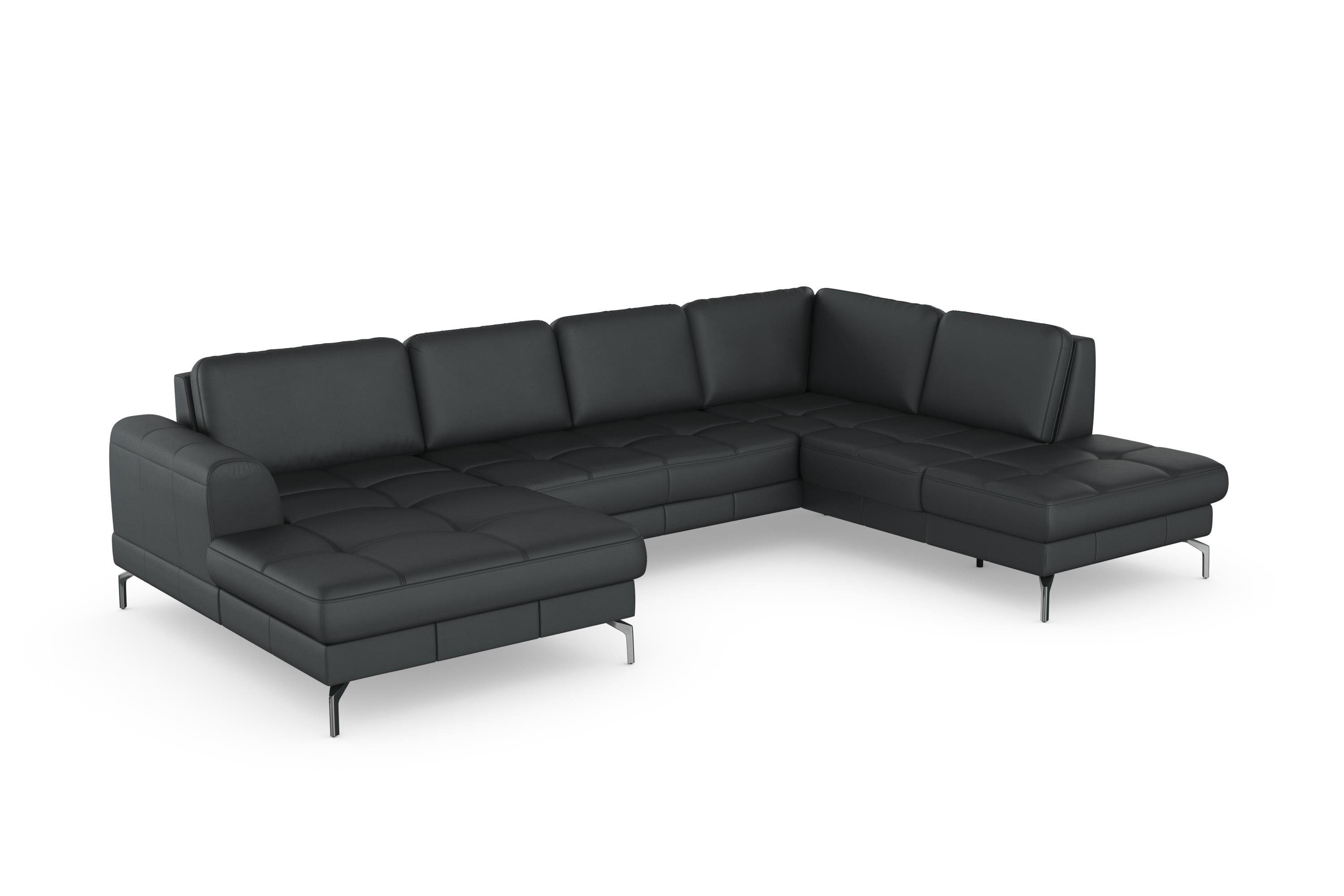 sit&more Wohnlandschaft Bendigo U-Form, inklusive Sitztiefenverstellung, Bodenfreiheit 15 cm, in 2 Fußfarben