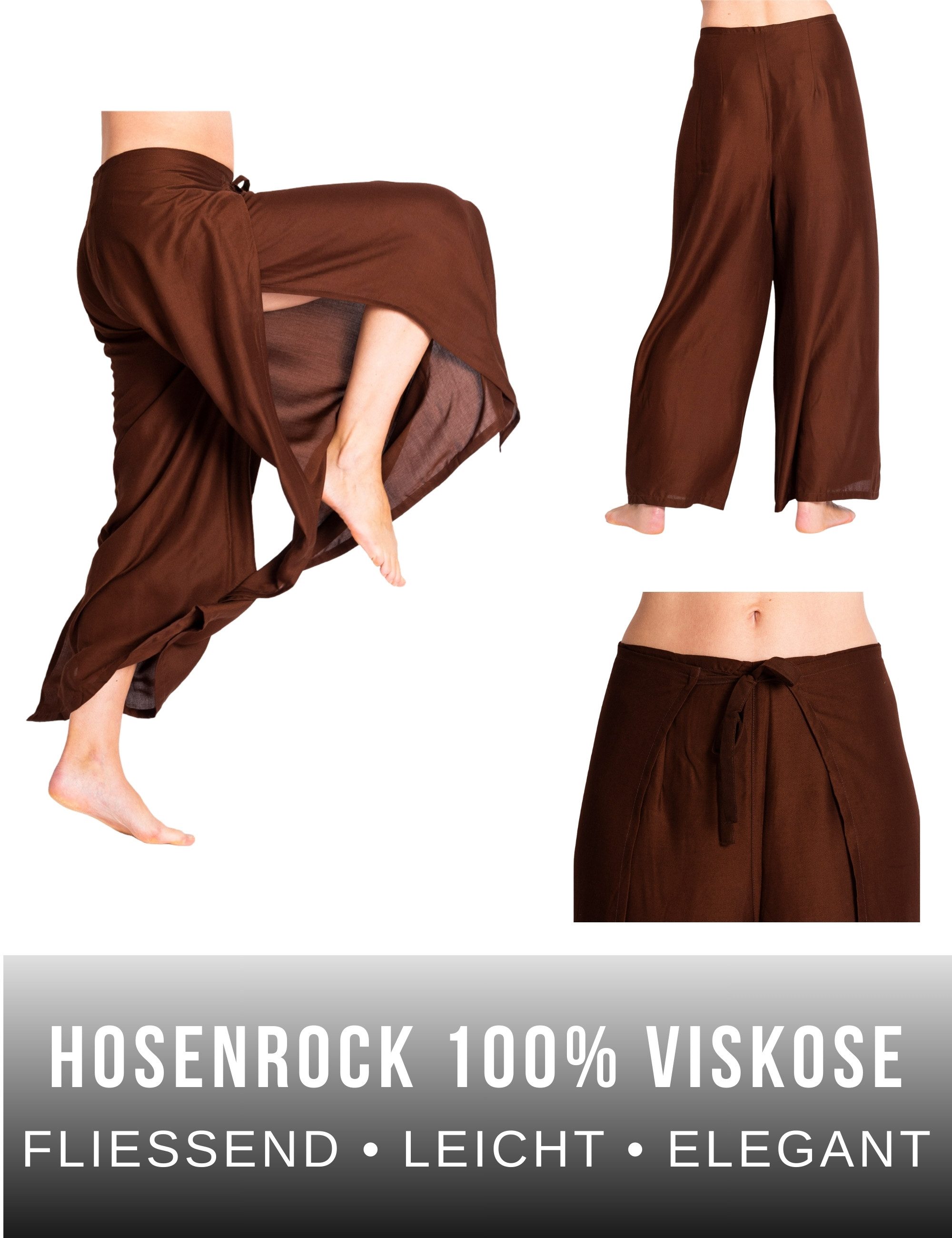 Palazzohose Hosenrock Damen aus leichter Viskose - elegante weite Palazzo Hose