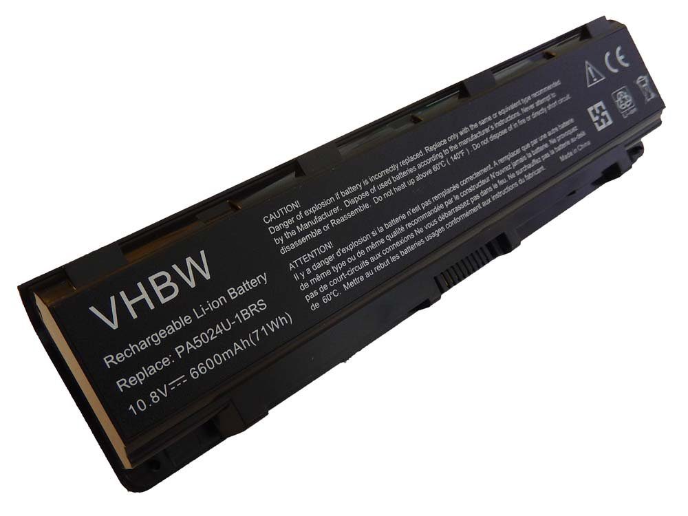 vhbw Ersatz für Toshiba PA5023U-1BRS, PA5024U-1BRS, PA5025U-1BRS, Laptop-Akku 6600 mAh