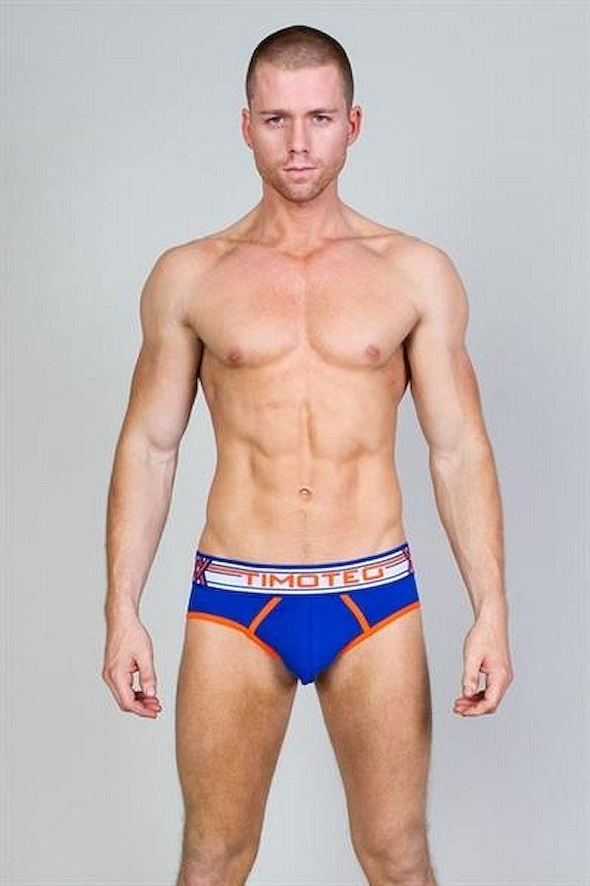 Timoteo Slip Timoteo Double Crossed Brief - Blue