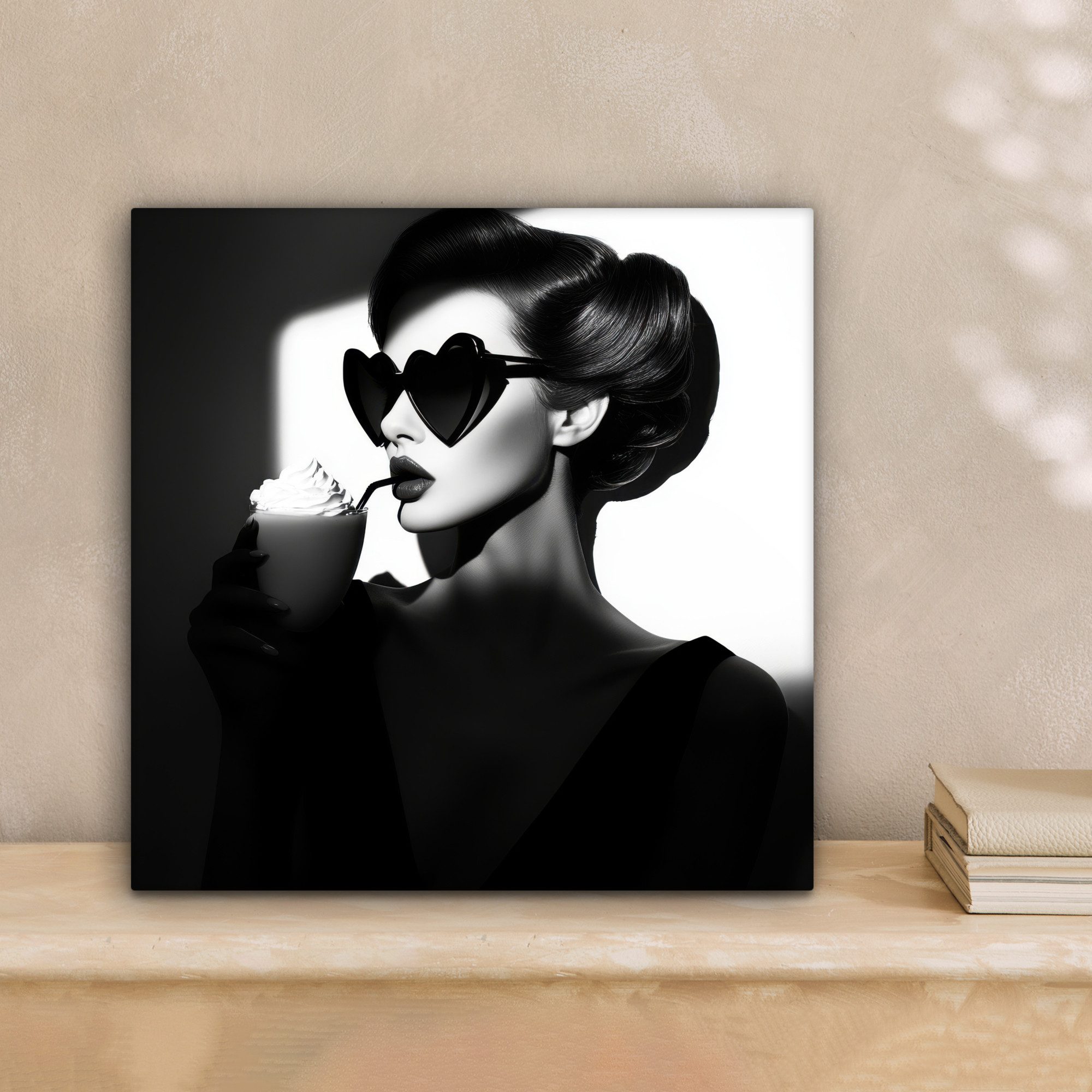 OneMillionCanvasses® Leinwandbild Frau - Schwarz - günstig online kaufen