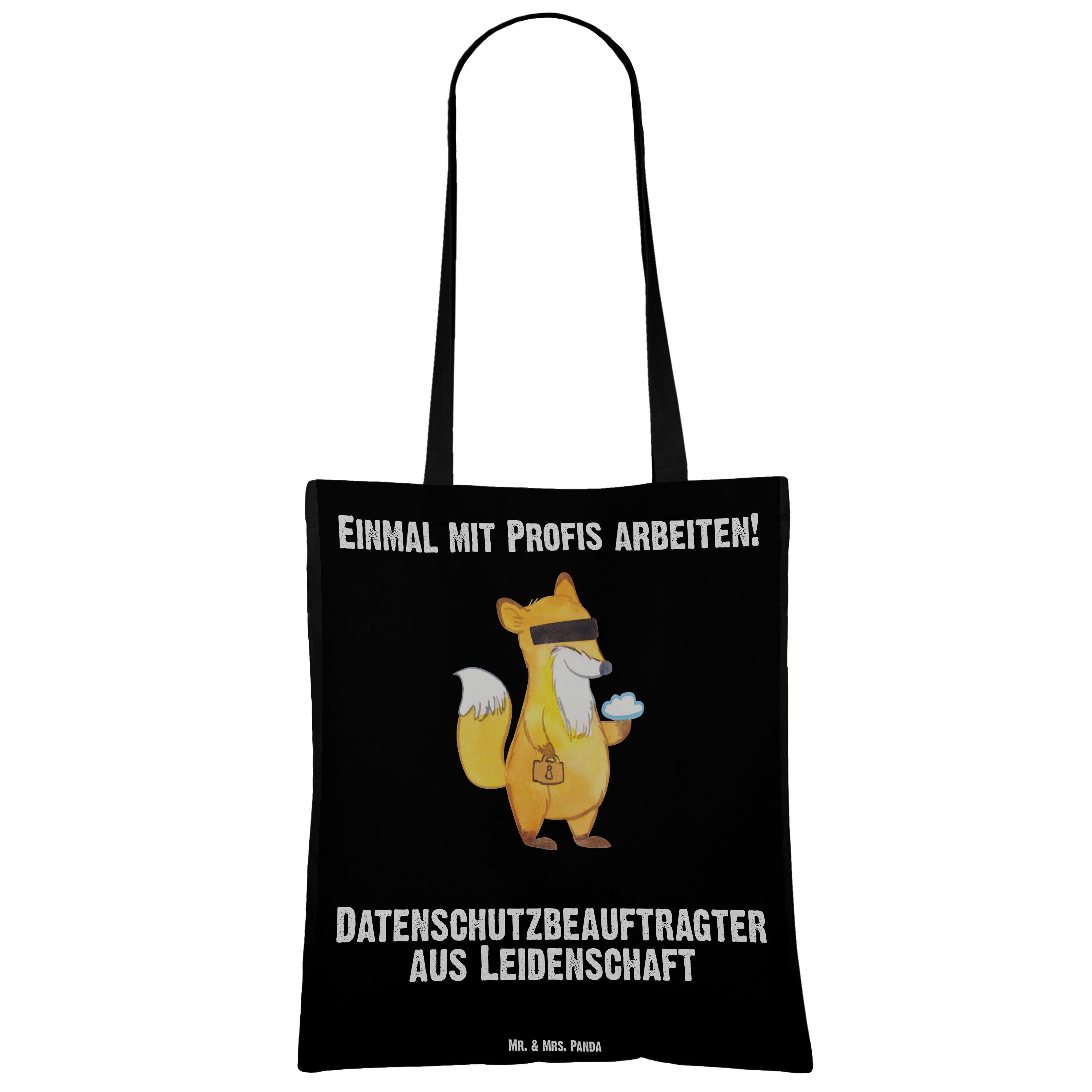 Mr. & (1-tlg) aus Datenschutzbeauftragter Geschenk, - Tragetasche Mrs. Jutebe - Panda Leidenschaft Schwarz