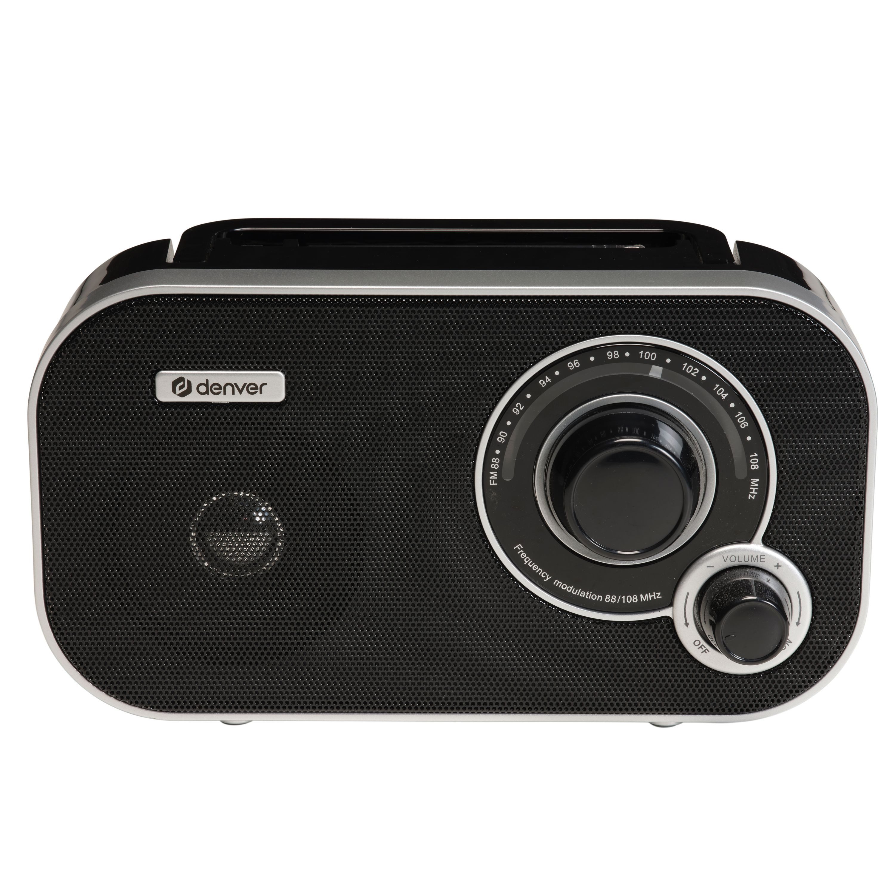 Denver TR-51B Radio (FM-Radio mit analogem Tuning, 1 W, Analoges Tuning, tragbar, wahlweise netzbetrieb oder akkubetrieb)