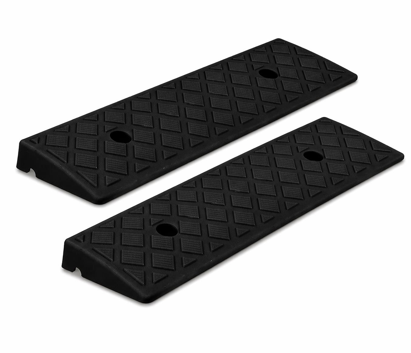 BAYLI Auffahrrampe 2 Stück Bordsteinrampe 50x22x4 cm – Auffahrrampe Kunststoff – Auffahrk