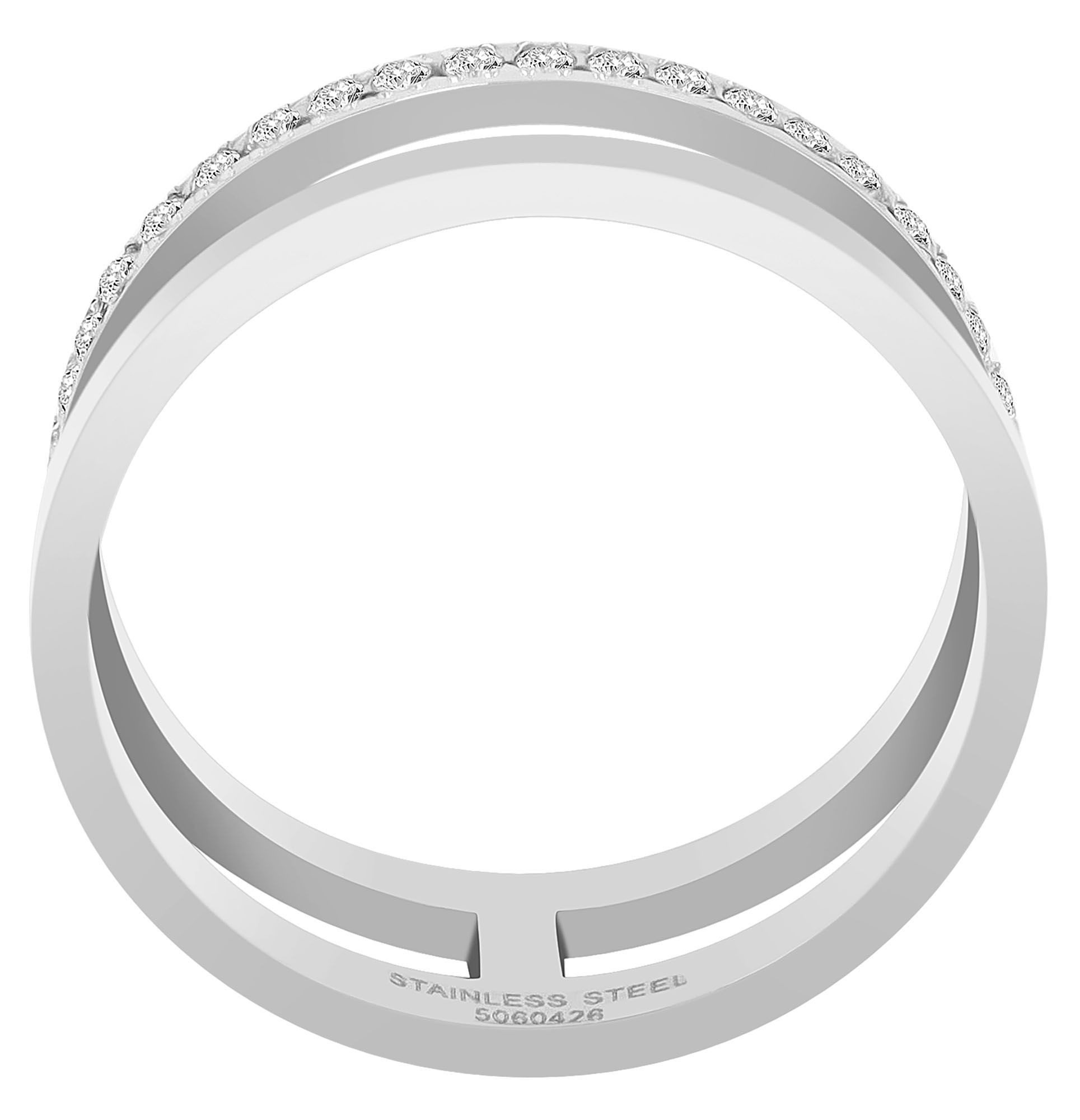 AKZENT Fingerring Zenith Edelstahl silber Damen, Damen Ring günstig online kaufen