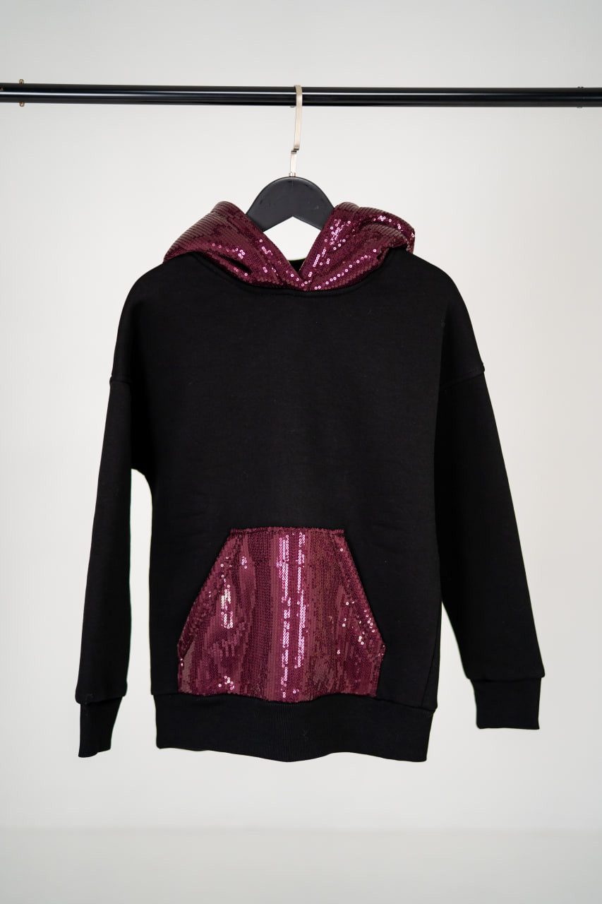 LEMONI Hoodie Warmer Hoodie aus Baumwolle mit Pailletten mit Kapuze