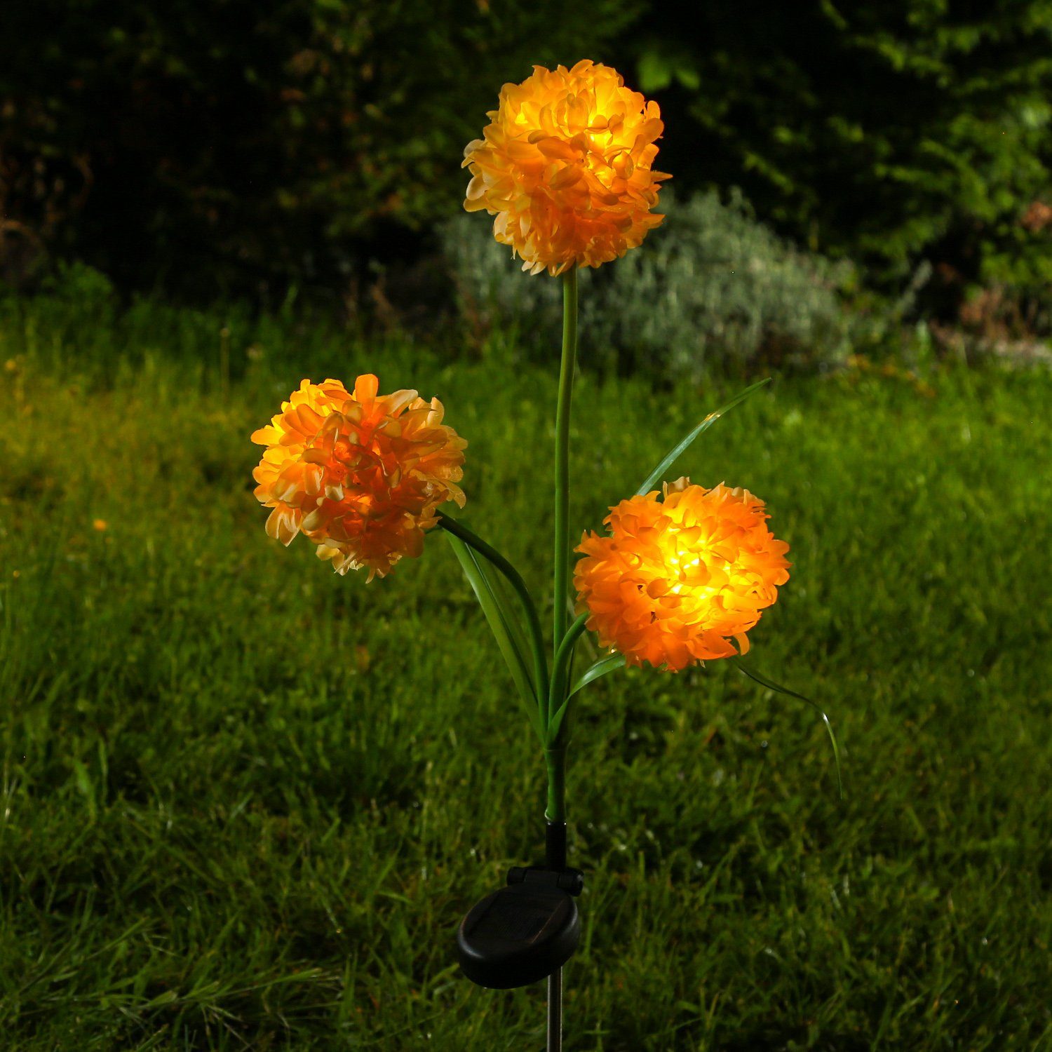 Garten, Solarleuchte bis gelb Gartenstecker LED (2100K warmweiß Blume Solar LED LED MARELIDA Solarleuchte Classic, warmweiß 3000K) Sensor