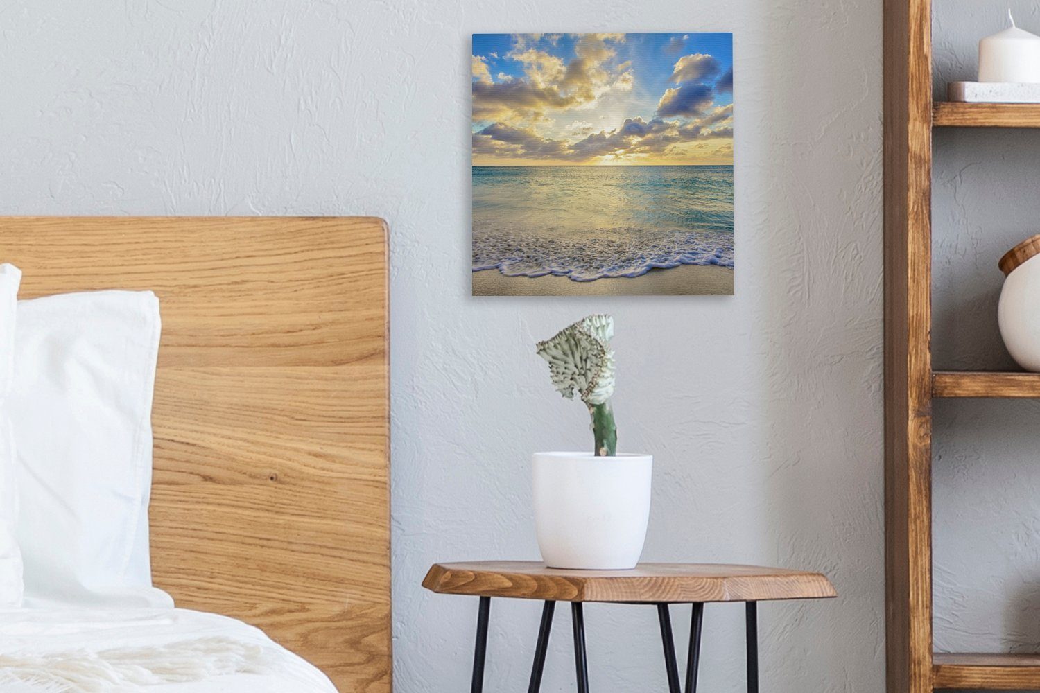 Ein Strand Wohnzimmer Leinwand (1 von Aruba, Schlafzimmer für am OneMillionCanvasses® St), Sonnenuntergang Bilder Leinwandbild
