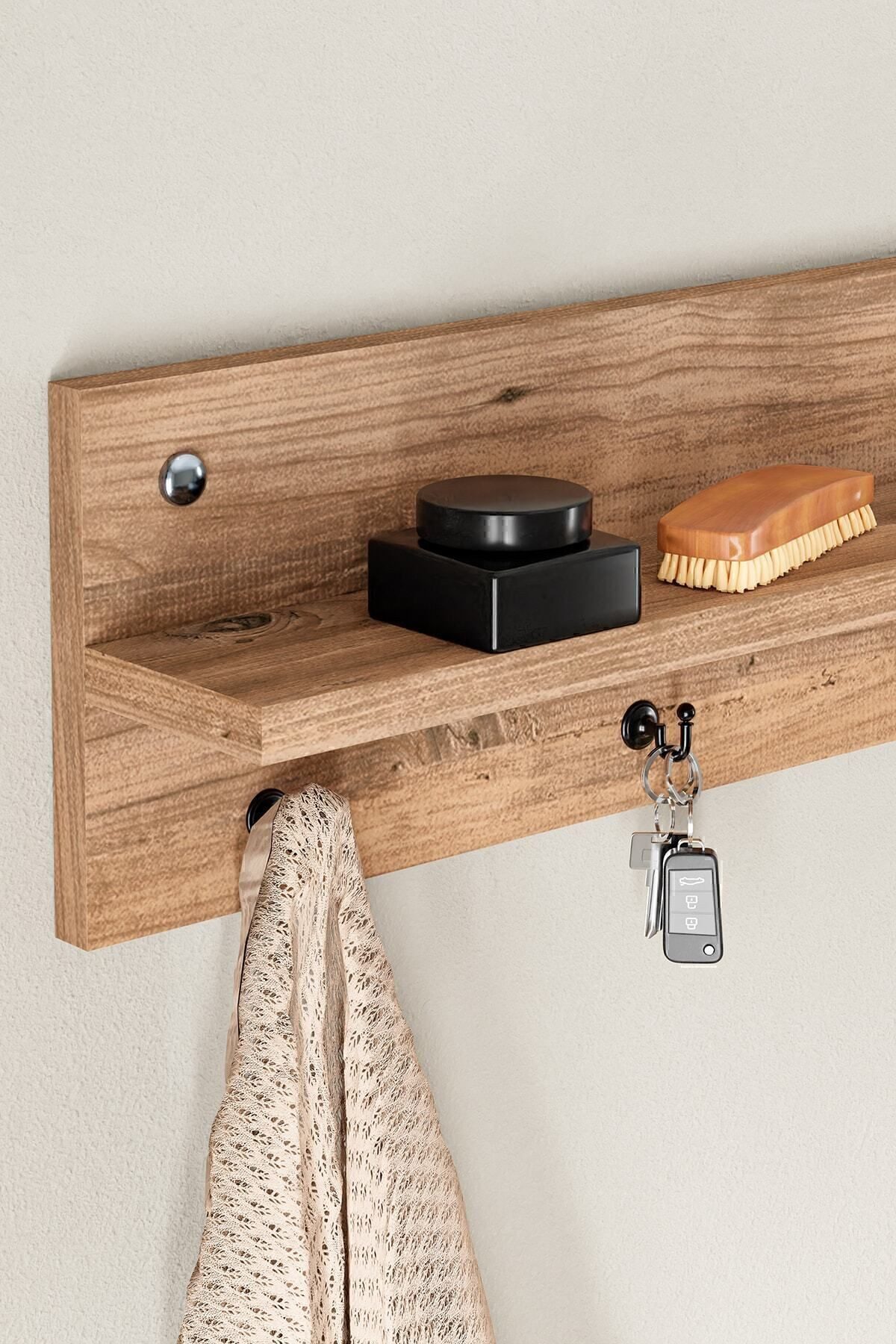 en.casa Wandregal, Moderne Wandgarderobe x cm Spanplatte Braun 89866630