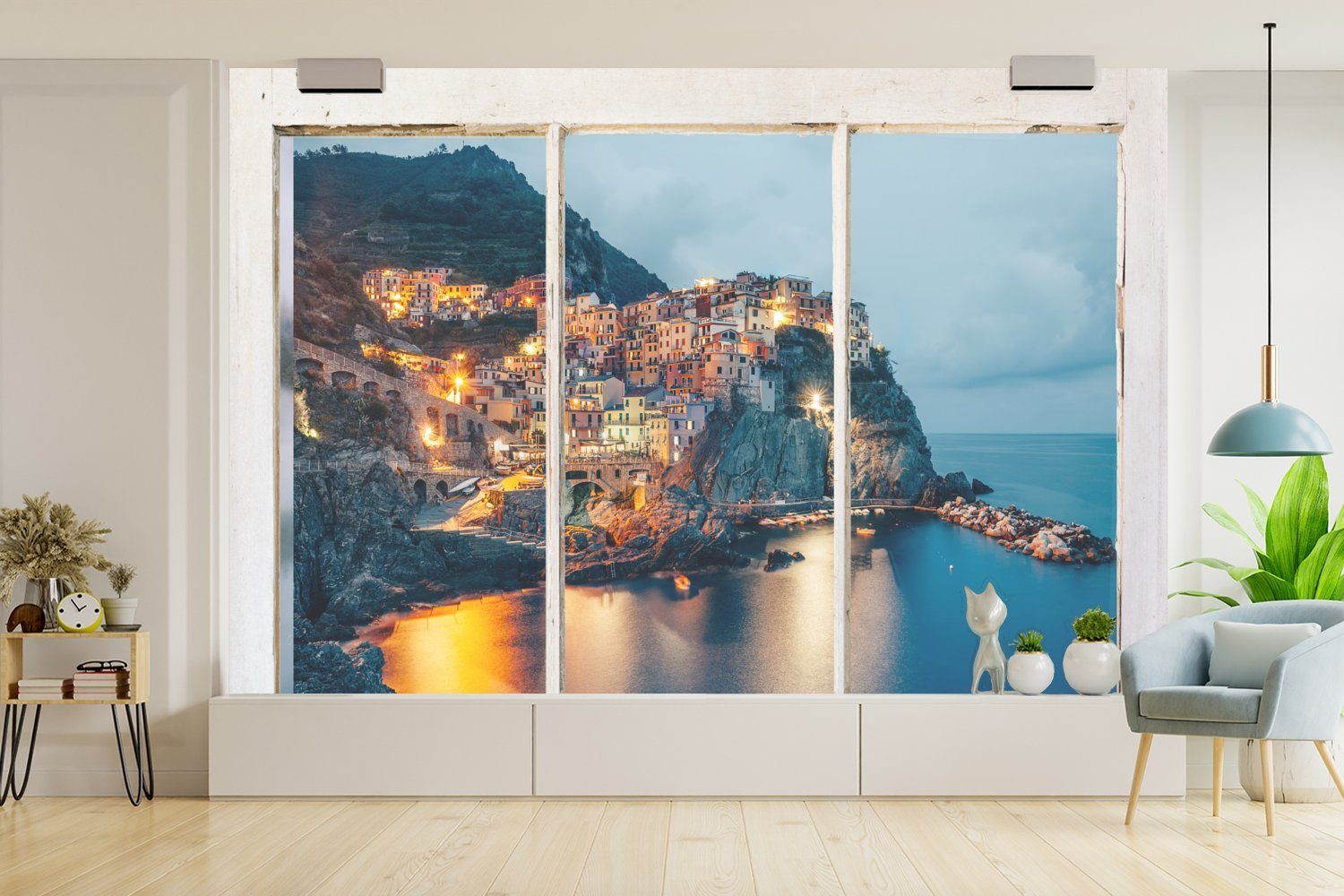 Tapete Schlafzimmer, (6 Matt, Fototapete Kinderzimmer, St), Meer bedruckt, - Italien, Vinyl Aussicht - Wohnzimmer, MuchoWow Wallpaper für