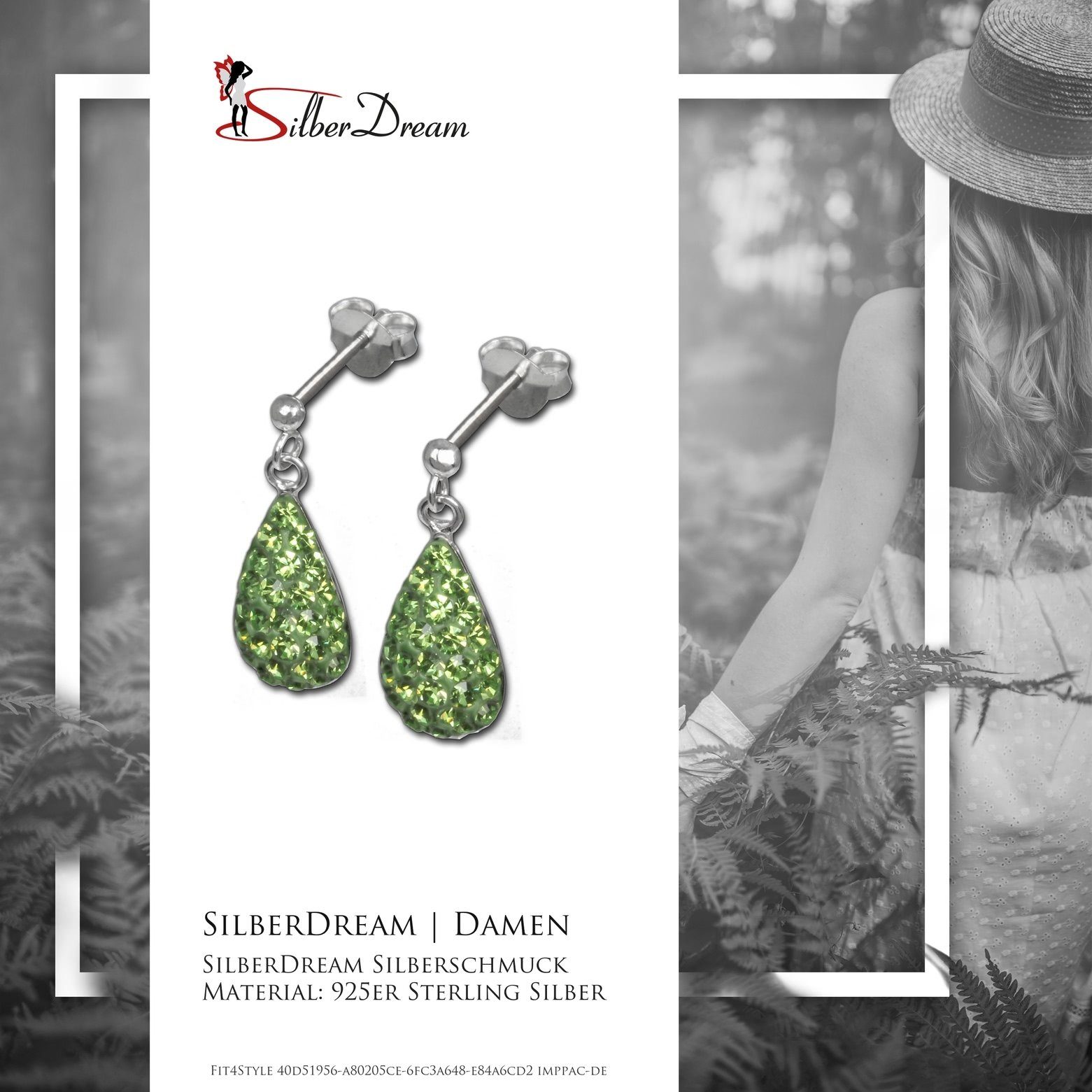 SilberDream Paar Ohrstecker SilberDream hellgrün Tropfen Ohrringe (Ohrsteck günstig online kaufen