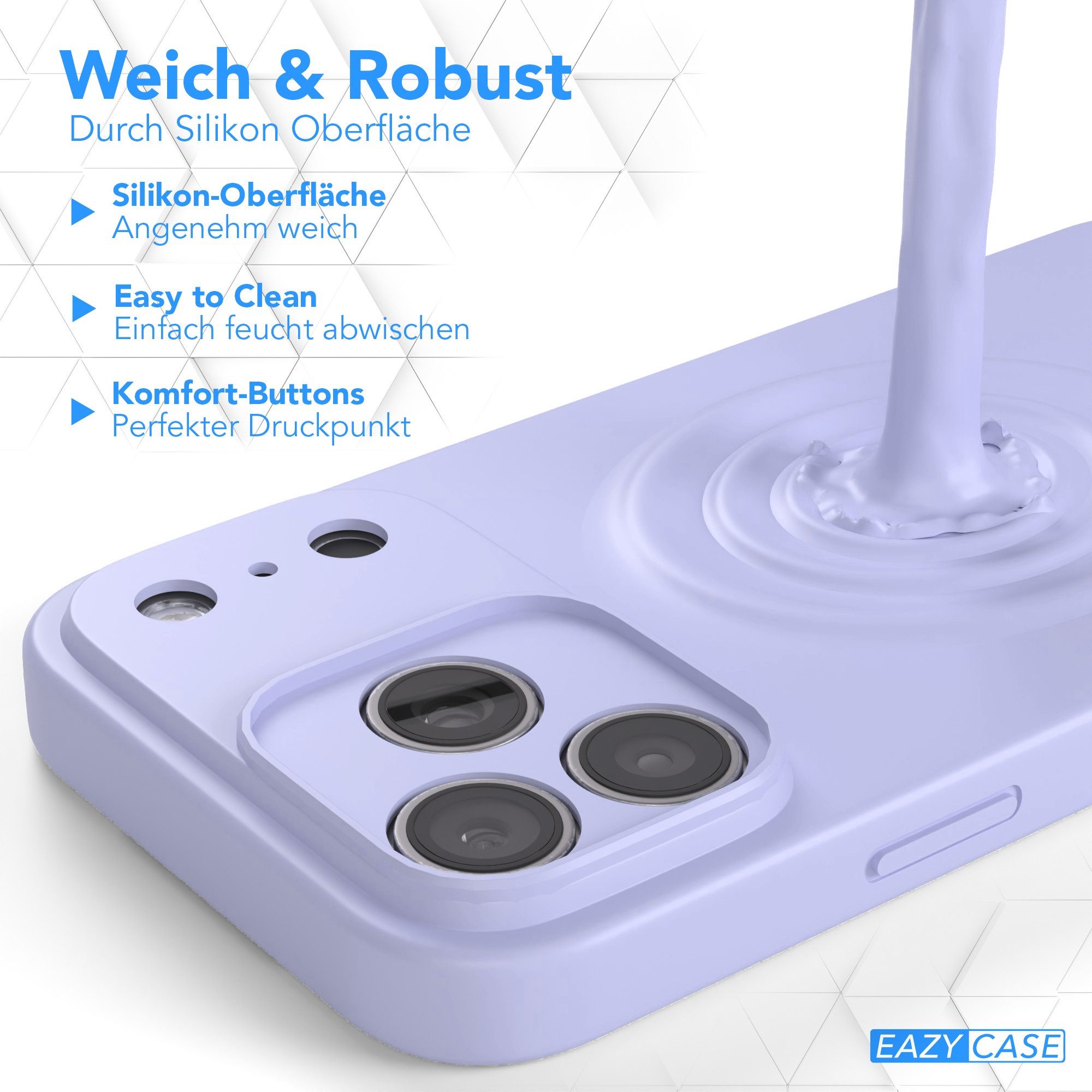 EAZY CASE Handyhülle für Apple iPhone 17 Pro Max Hülle Silikon 6,9 Zoll, Silikonhülle stoßfest Smart Slimcover Case Dünn Blau Lila – Bild 5 von 5