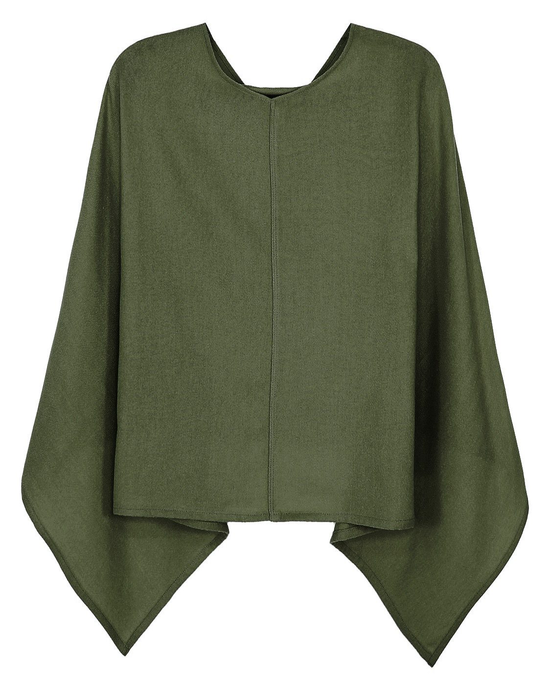 dy_mode Strickponcho Damen Poncho in Unifarben Weiches Strickponcho Cape Herbst Umhang in Unifarbe, Vorne Kurz - Seitlich Lang Schnitt