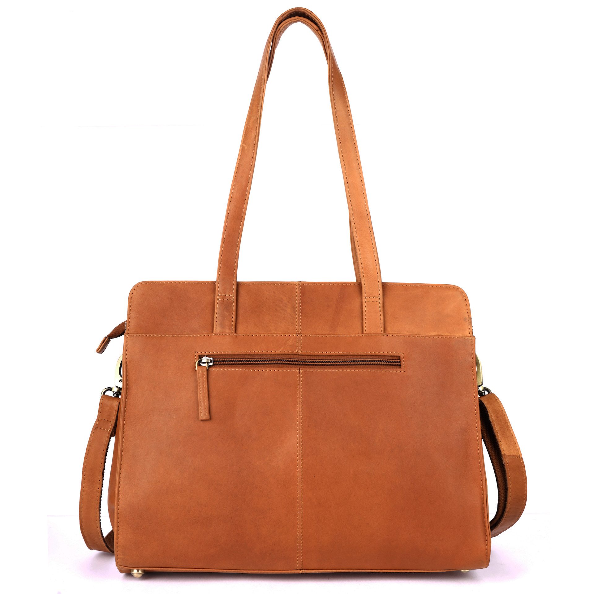 Benthill Handtasche Damen Echt Leder Handtasche Vintage Bag Laptop Schultertasche Business, Schultergurt / Umhängegurt Reißverschlussfach
