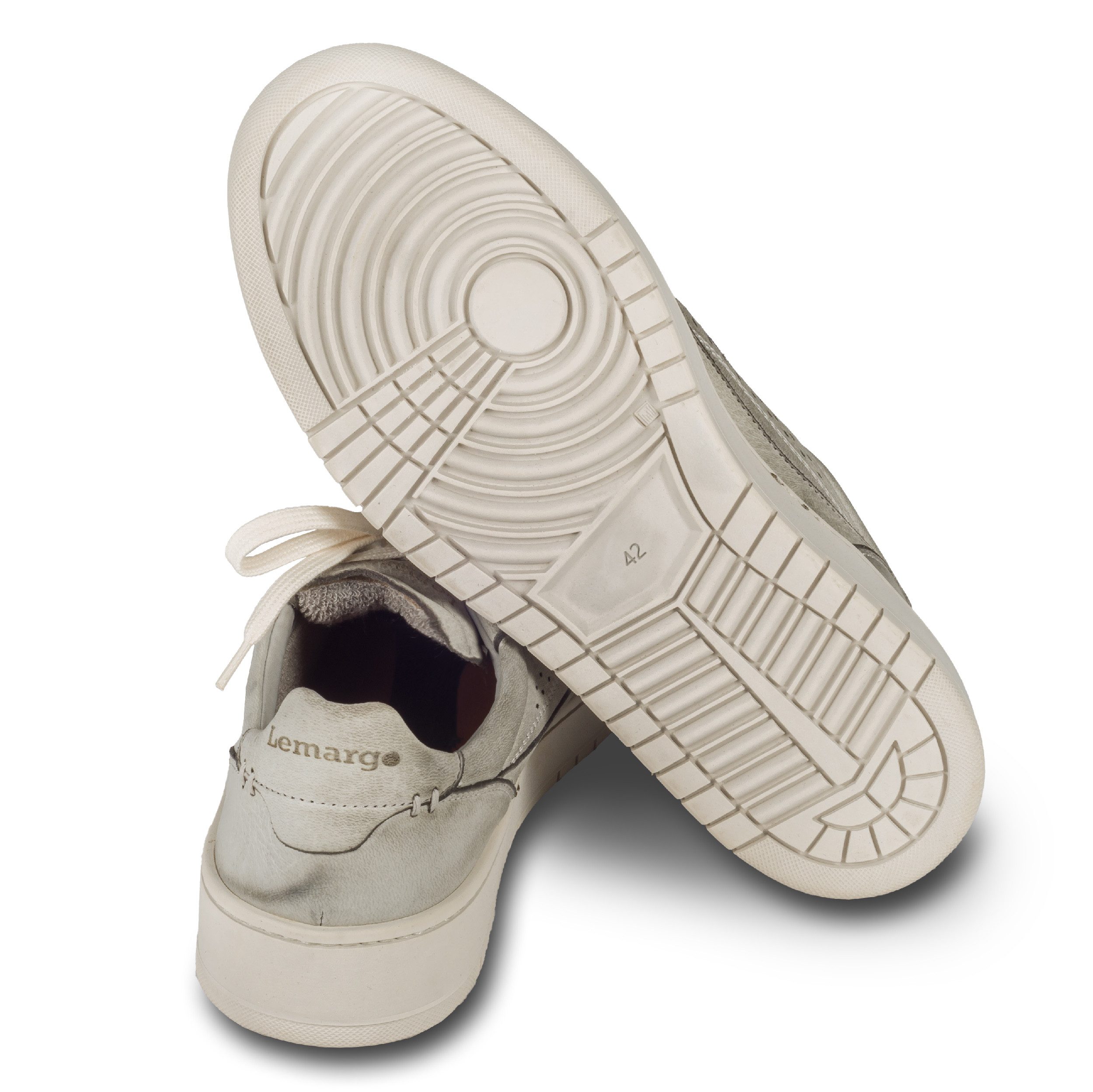 LEMARGO Sneaker Hirsch-Leder grau, handgefärbt, bequem (HB01A Cervo Perla) Sneaker Handgefertigt in Italien