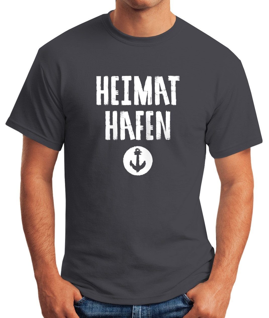 MoonWorks Print-Shirt Herren T-Shirt Heimathafen Anker günstig online kaufen