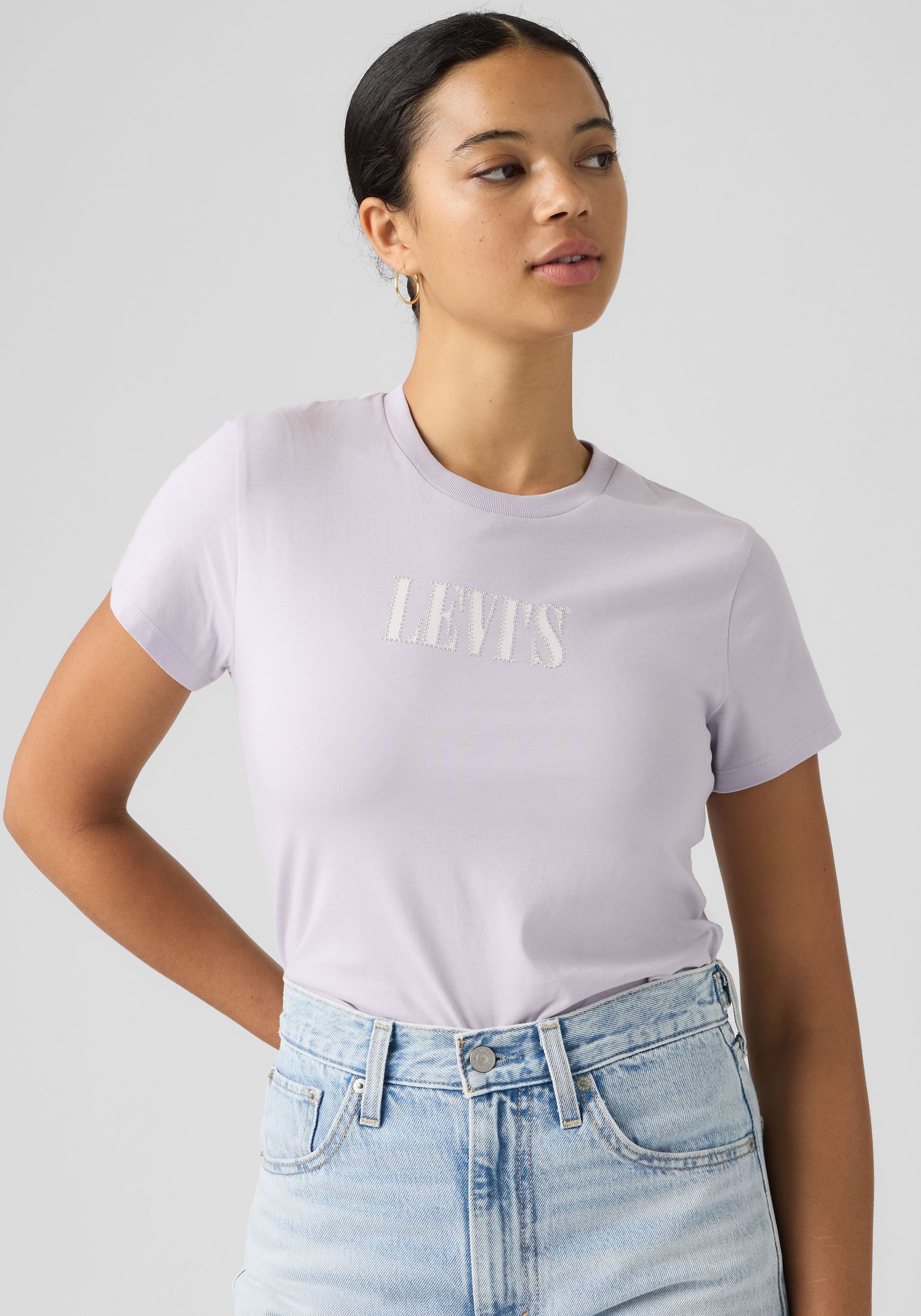 Levi's® Rundhalsshirt THE PERFECT TEE mit Logo im Metallic-Holo Print – Bild 2 von 4