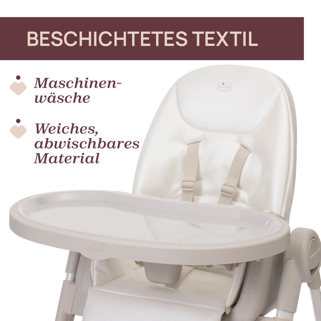 Chicco Hochstuhl Polly Armonia Motherpearl, mit Essbrett