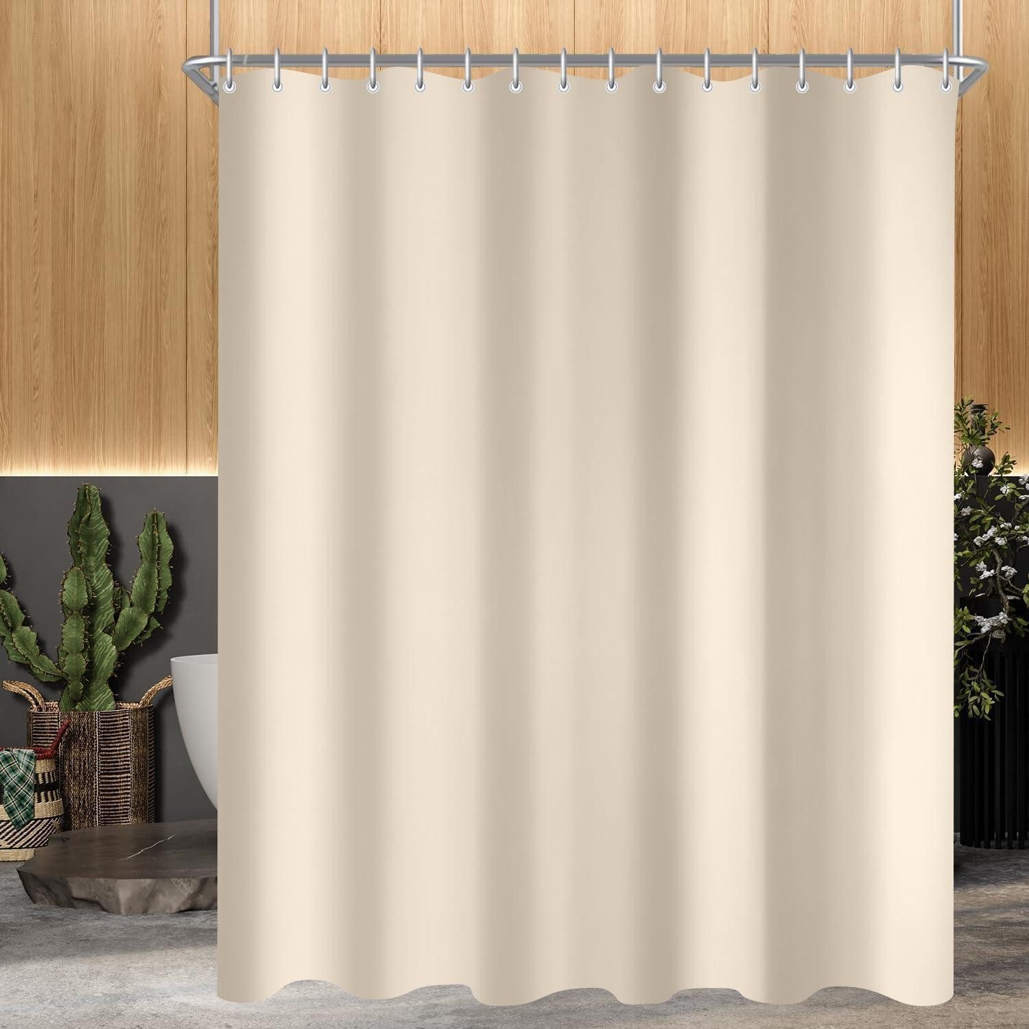 Lerores Duschvorhang Duschvorhang Beige 240x180cm Saum Antischimmel Textil günstig online kaufen