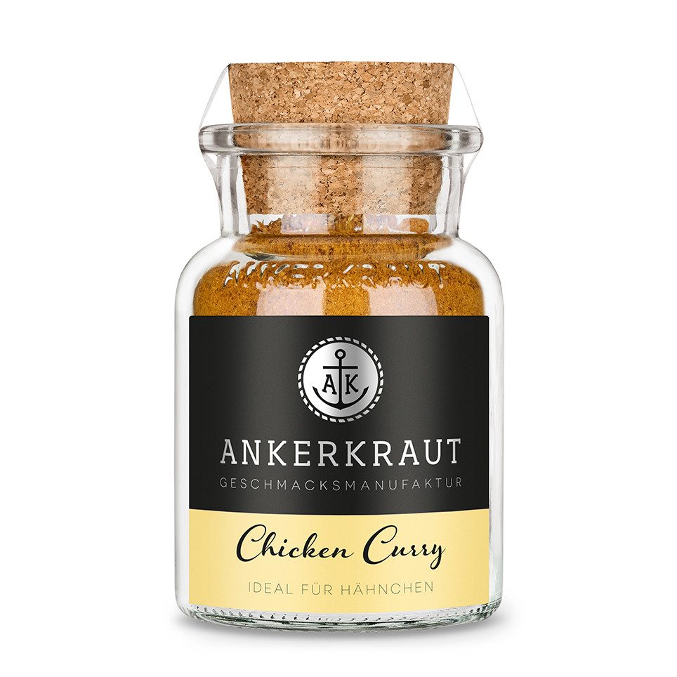 Ankerkraut Gewürz Chicken Curry, 65g im Korkenglas, Ankerkraut Gewürzzubereitung für Hähnchen - Ankerkraut Curry