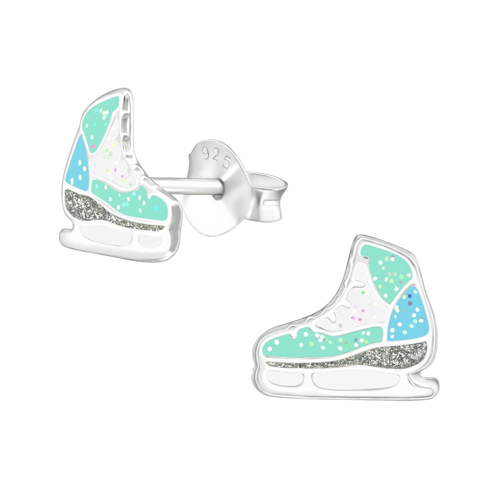Monkimau Ohrring-Set Schlittschuh Ohrringe aus 925 Silber, Hypoallergen