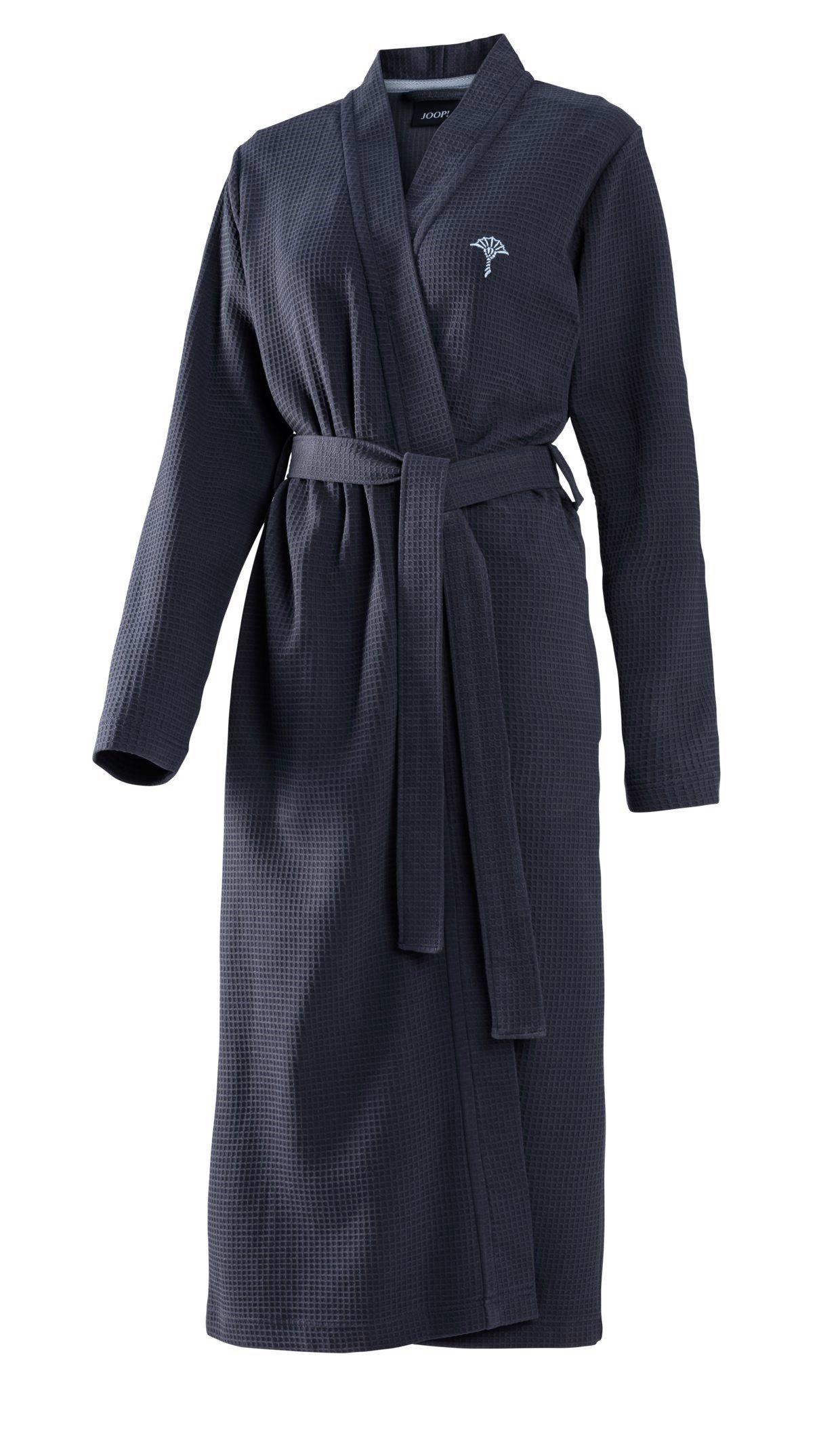 JOOP! Kimono JOOP! Kimono 1657 leichter Damen Kimono Bademantel Uni Piqué, Kimono-Kragen, Gürtel, mit gesticktem Logo