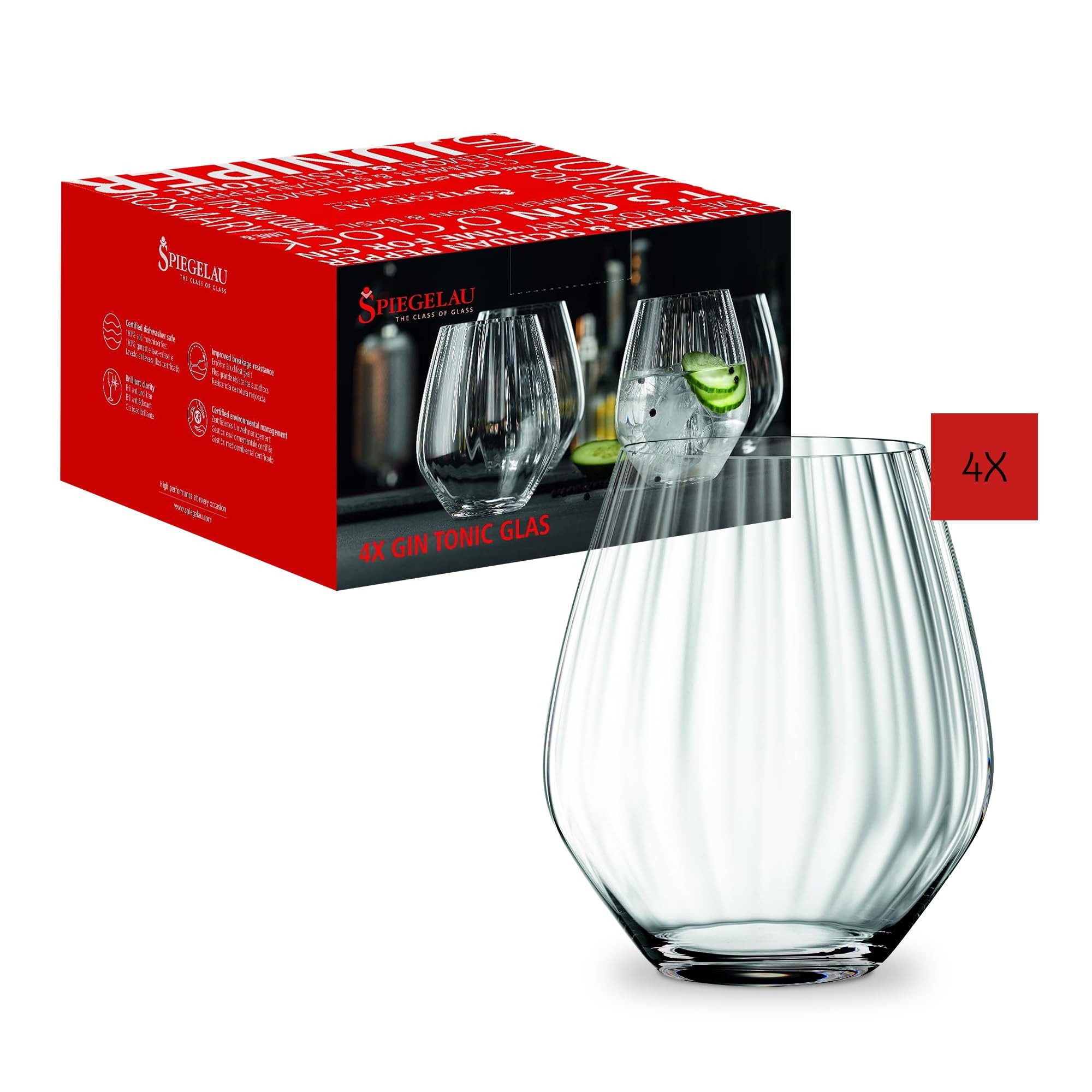 SPIEGELAU Cocktailglas Gin Tonic Becher 625 ml 4er Set, 4-tlg., Glas