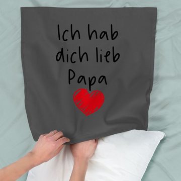 Kissenbezüge Ich hab dich lieb Papa Herz schwarz, Shirtracer (1 Stück), Vatertagsgeschenk Kissen