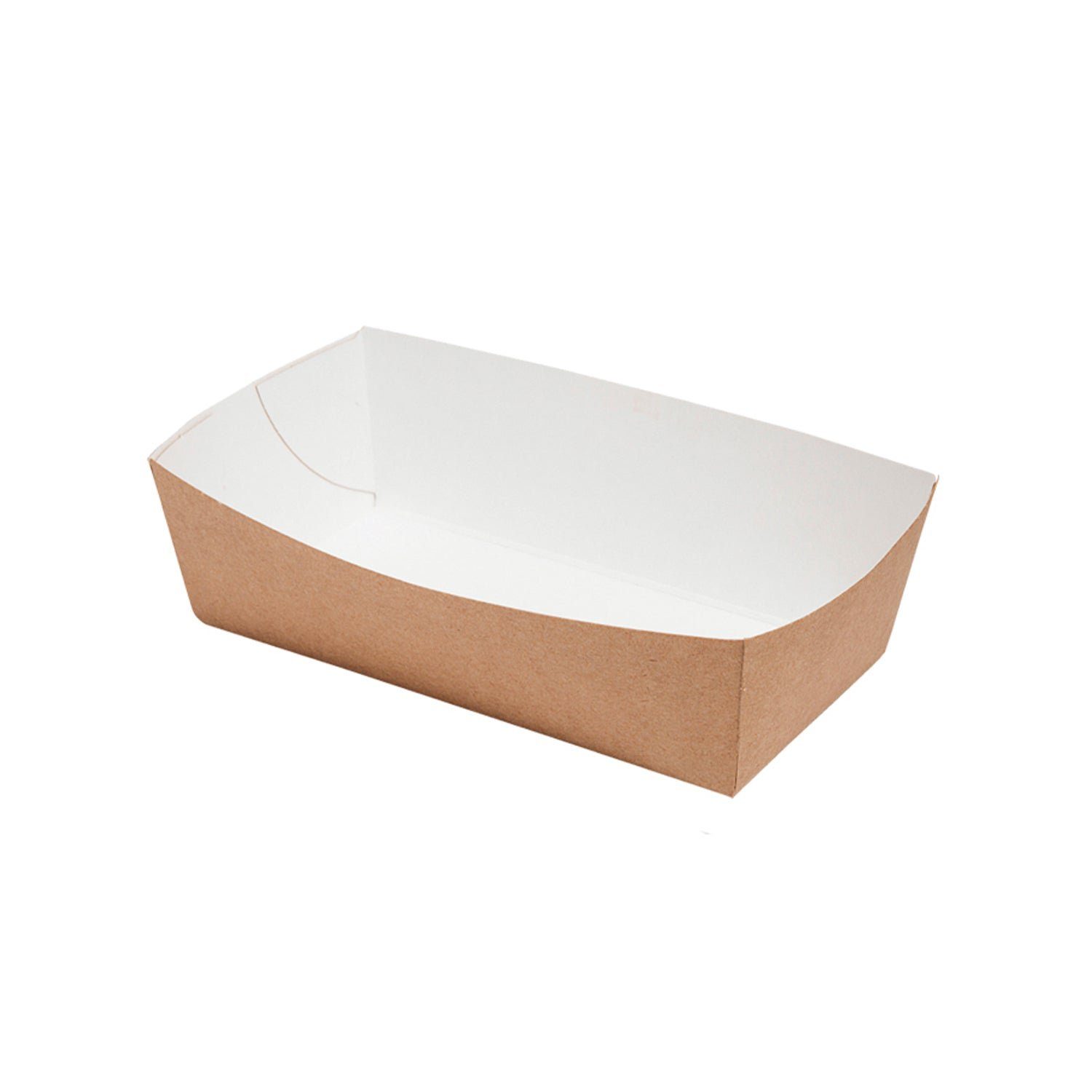 wisefood Einwegschale Snackschale Fingerfood Natur klein 12 x 6 x 3,7 cm, Papier, (16000-tlg)