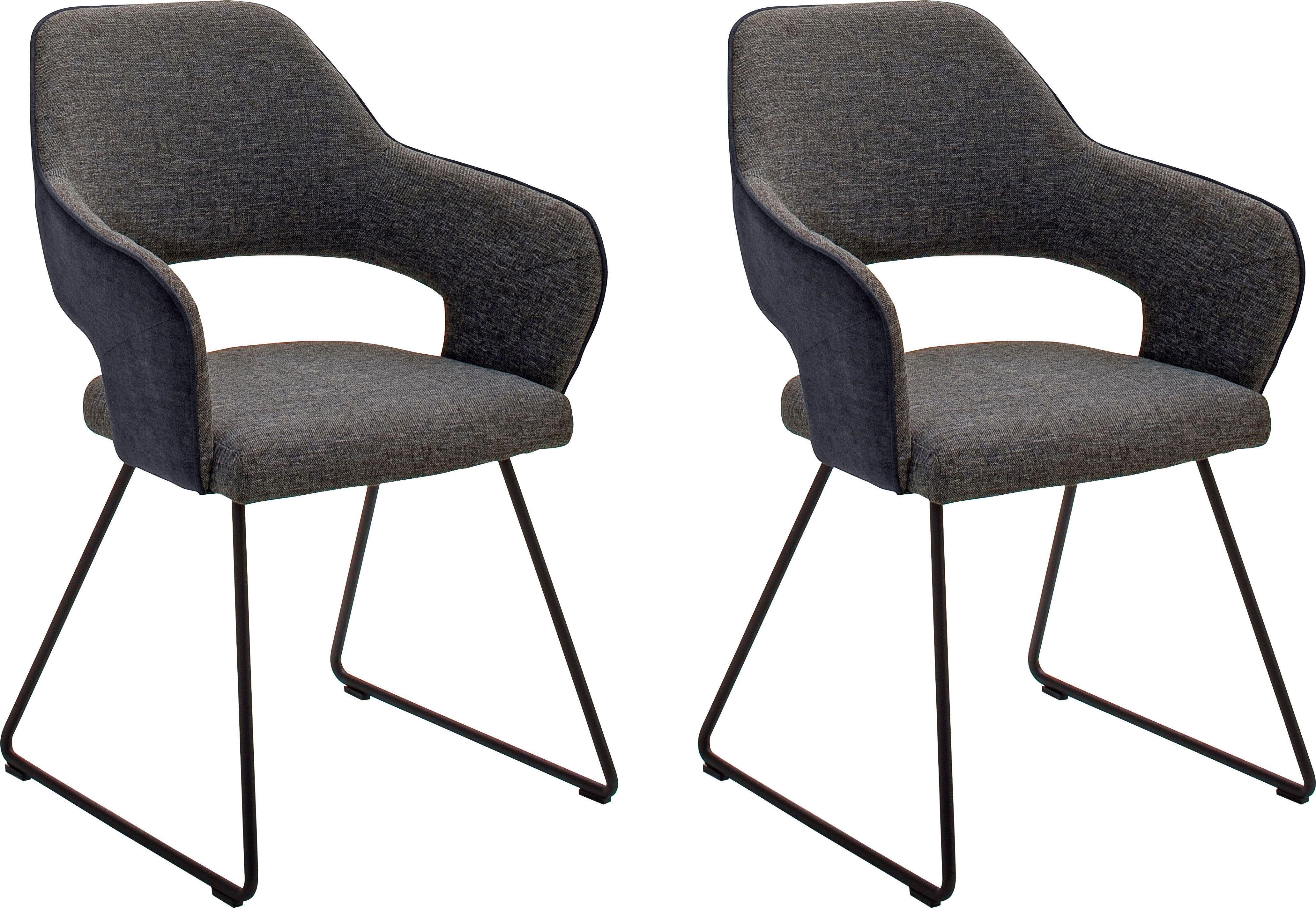 MCA furniture Stuhl NEWCASTEL (Set, 2 St), Stuhl belastbar bis 130 Kg charcoal | Stühle