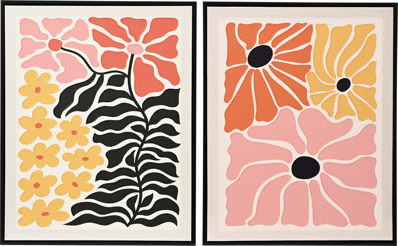 Kaemingk Wandbild Kaemingk Gemälde Leinwand Blumen 2-fach sortiert, Blumen