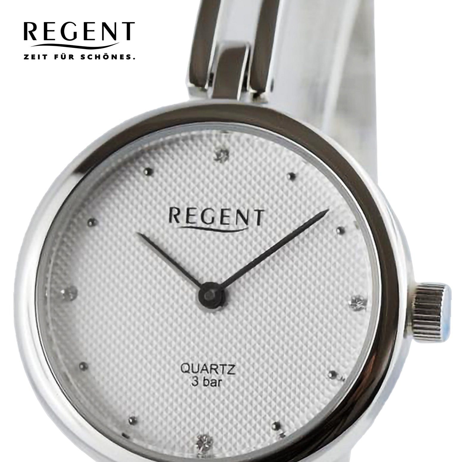 Regent Metallarmband Regent Armbanduhr rund, 26mm), Damen groß extra Quarzuhr Damen Analog, Armbanduhr (ca.