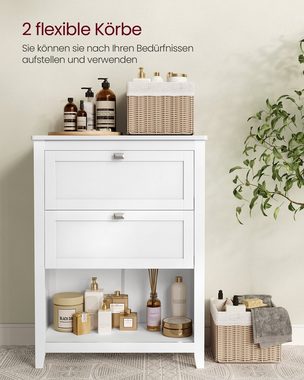 VASAGLE Badkommode Badezimmerschrank, Badschrank mit 2 Schubladen, 2 Körbe