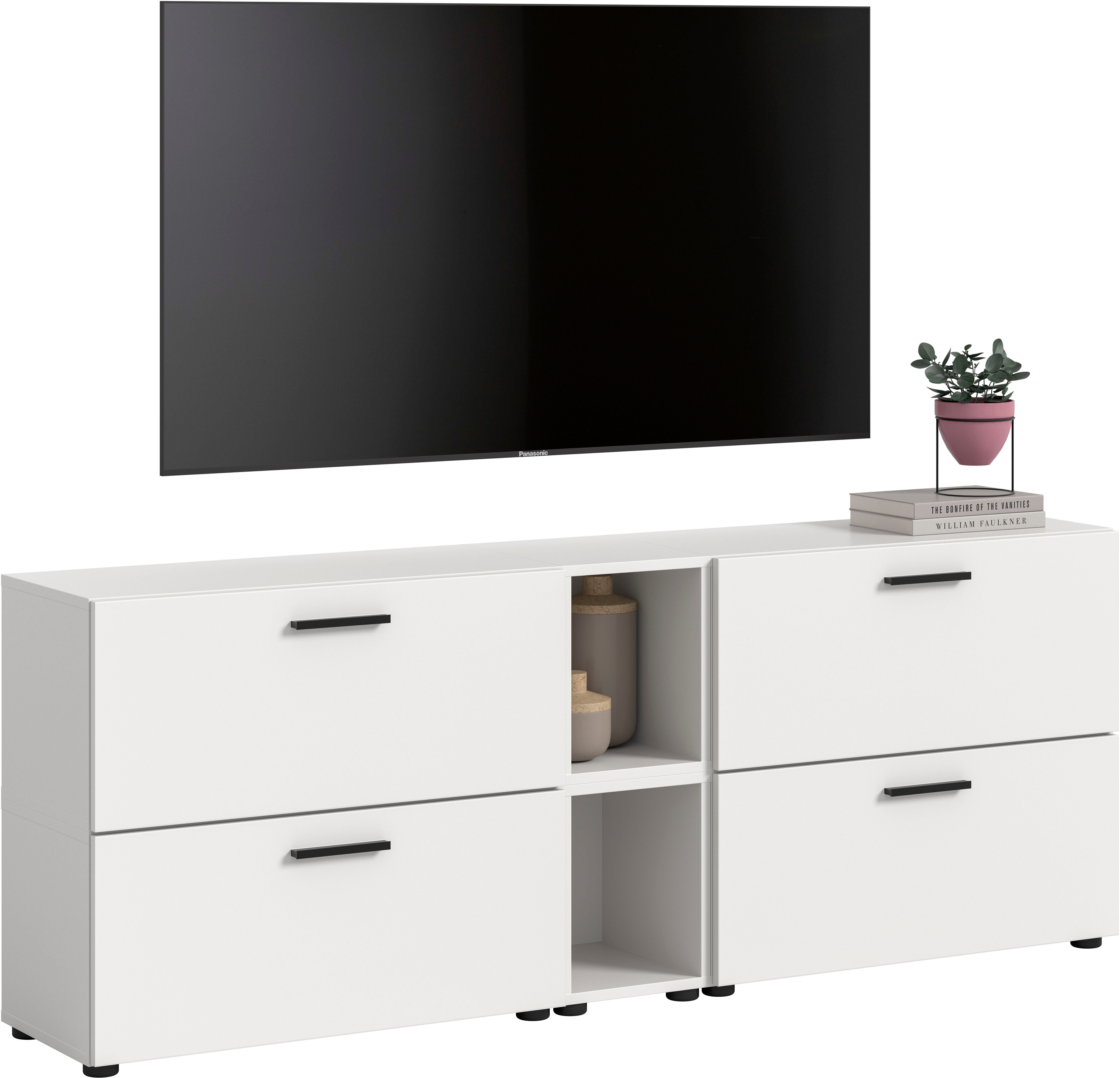 Home affaire Schrank-Set ENESTE, 6-teilig, in verschiedenen Farben, individuell kombinierbar, (2-St., verschiedenste Kombinationmöglichkeiten, stehend oder hängend), Stauraumelement, Kombination, Wohnkombination, Schrankwand, Lowboard