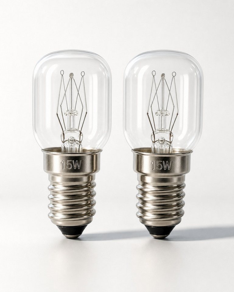 VABIONO Spezialleuchtmittel Backofenlampe E14 15W 2er Pack Backofen Mikrowelle Kühlschrank-Lampe, E14, 2 St., Warm weißes Licht, Kostenloser Versand