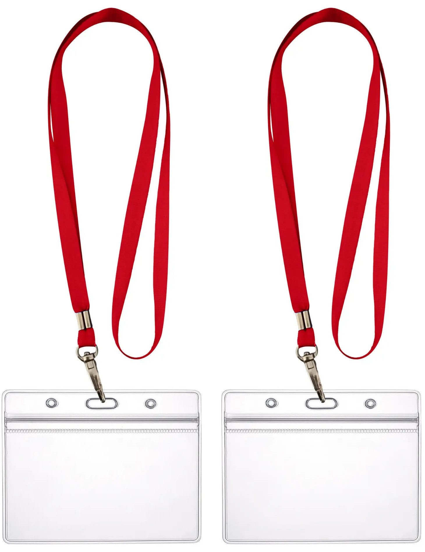 WEBBOMB Schlüsselanhänger 2x Ausweishalter ZIP Kartenhalter komplett mit2x Lanyard Schlüsselband