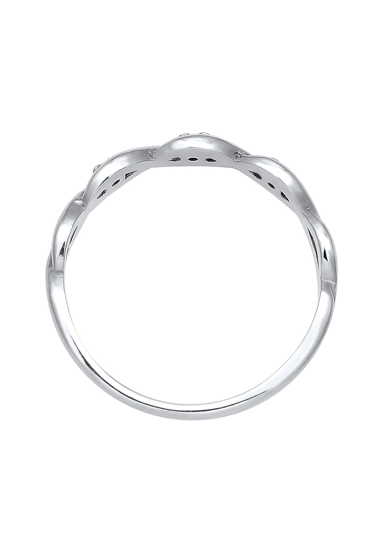 Elli DIAMONDS Verlobungsring Knoten Unendlich Diamant (0.045 ct) 925er Silber