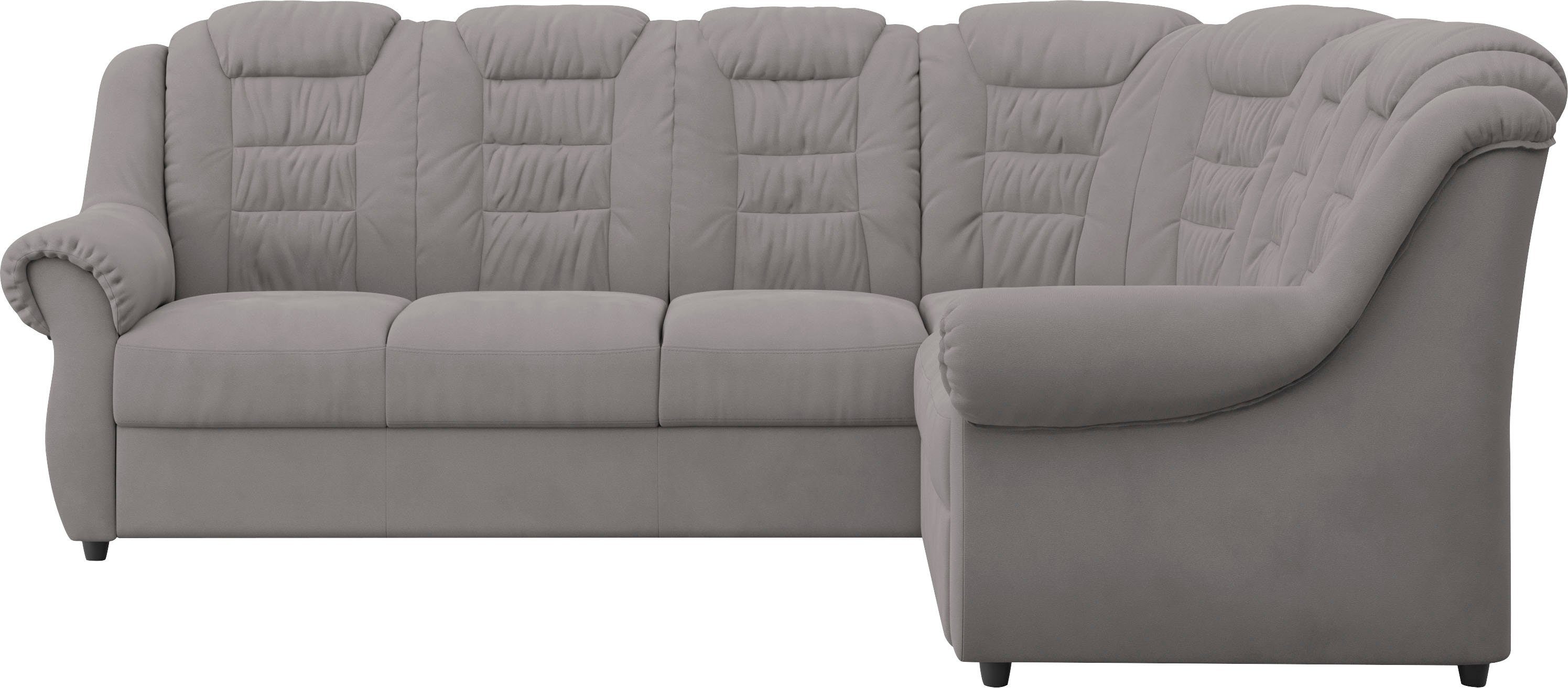 Home affaire Ecksofa Boston L-Form, mit hoher Rückenlehne, wahlweise mit Bettfunktion & Stauraum