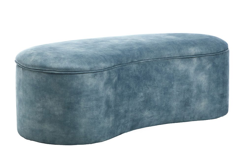 riess-ambiente Polsterbank ELEMENTAL 120cm petrol - Samt, mit Stauraum, organische Form, modern (Einzelartikel, 1-St), Extravagante Sitzbank - ideal für Wohn- und Schlafzimmer oder Flur