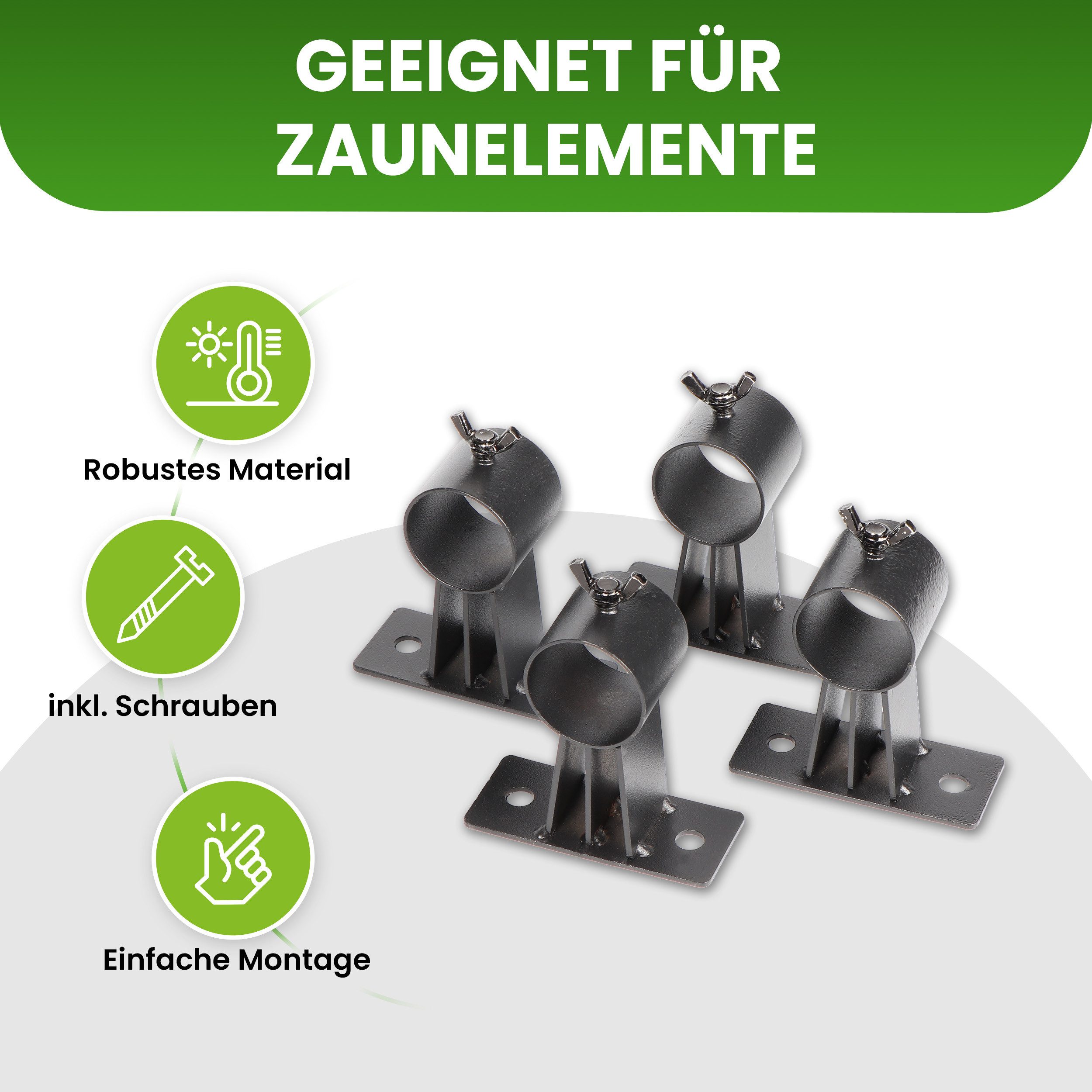 Gartenwelt Riegelsberger Zaunverbinderset 4 Stück Wandhalterungen günstig online kaufen