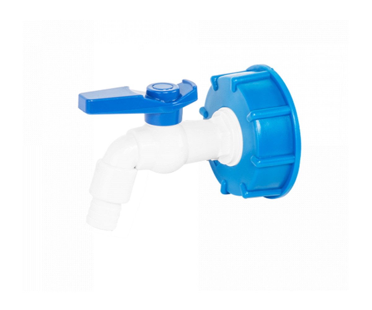 Bradas Absperrventil Ablasshahn mit Reduzierung IBC Container Bradas S60x6 Schlauchabgang, Robust