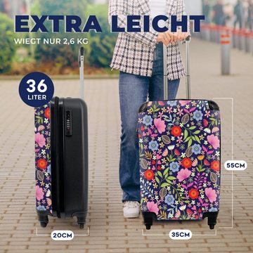 MuchoWow Handgepäckkoffer Blumen - Farben - Muster, 4 Rollen, Reisetasche mit rollen, Handgepäck für Ferien, Trolley, Reisekoffer