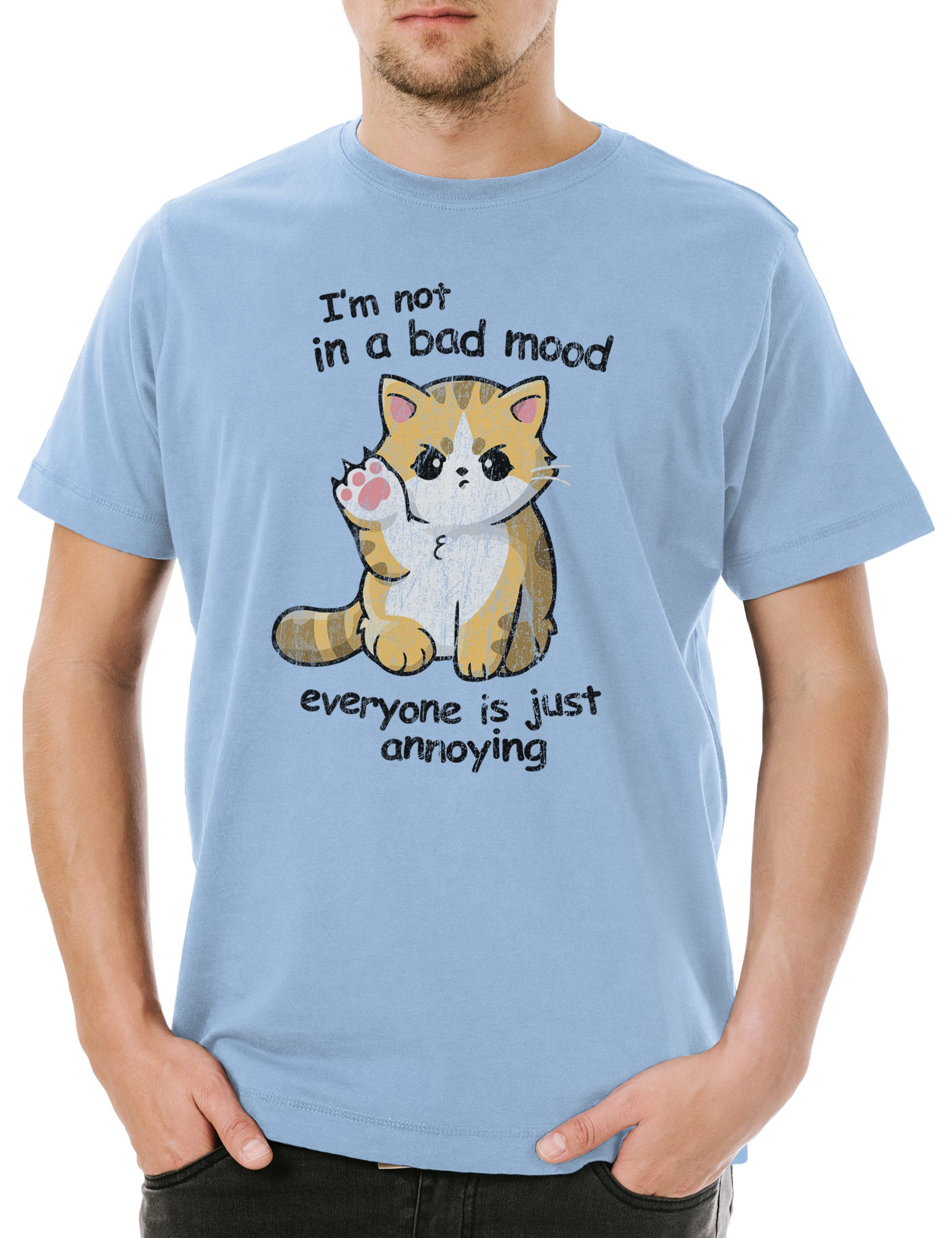Print-Shirt I'm Not In A Bad Mood Herren T-Shirt Cat Katze Liebe Cats Katzen Kitty