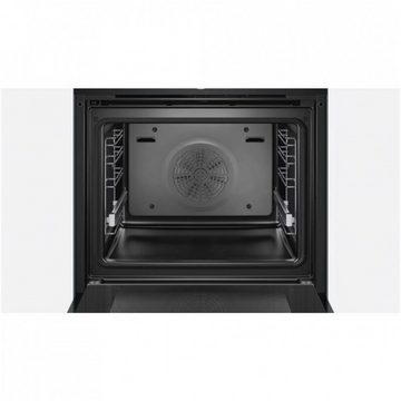 BOSCH Gasherd-Set Bosch Gas-Herdset Autark Backofen Serie8 Schwarz + Gas-Kochfeld Glas, mit 1-fach-Teleskopauszug, EcoClean Direct, 4D Heissluft, EcoClean Direct, TFT-Display, Gedämpfte Backofentür