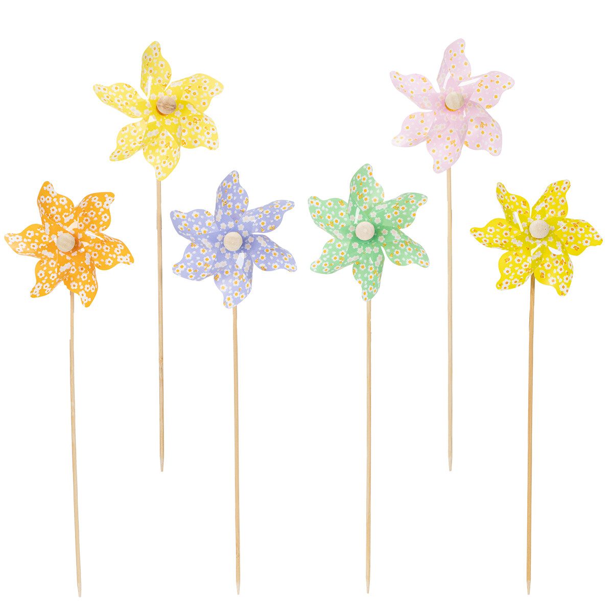 Florists Products Vogelabwehr-Windmühle Blumenstecker Windmühle Gartendeko Frühling Außenbereich, 12 Stück