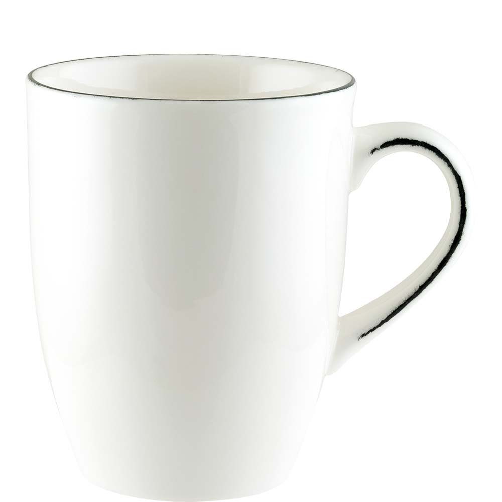 Bonna Kaffeeservice Retro 33cl Porzellan, Tasse Black Becher Tee (6-tlg), Kaffee SET210166 Weiß Porzellan