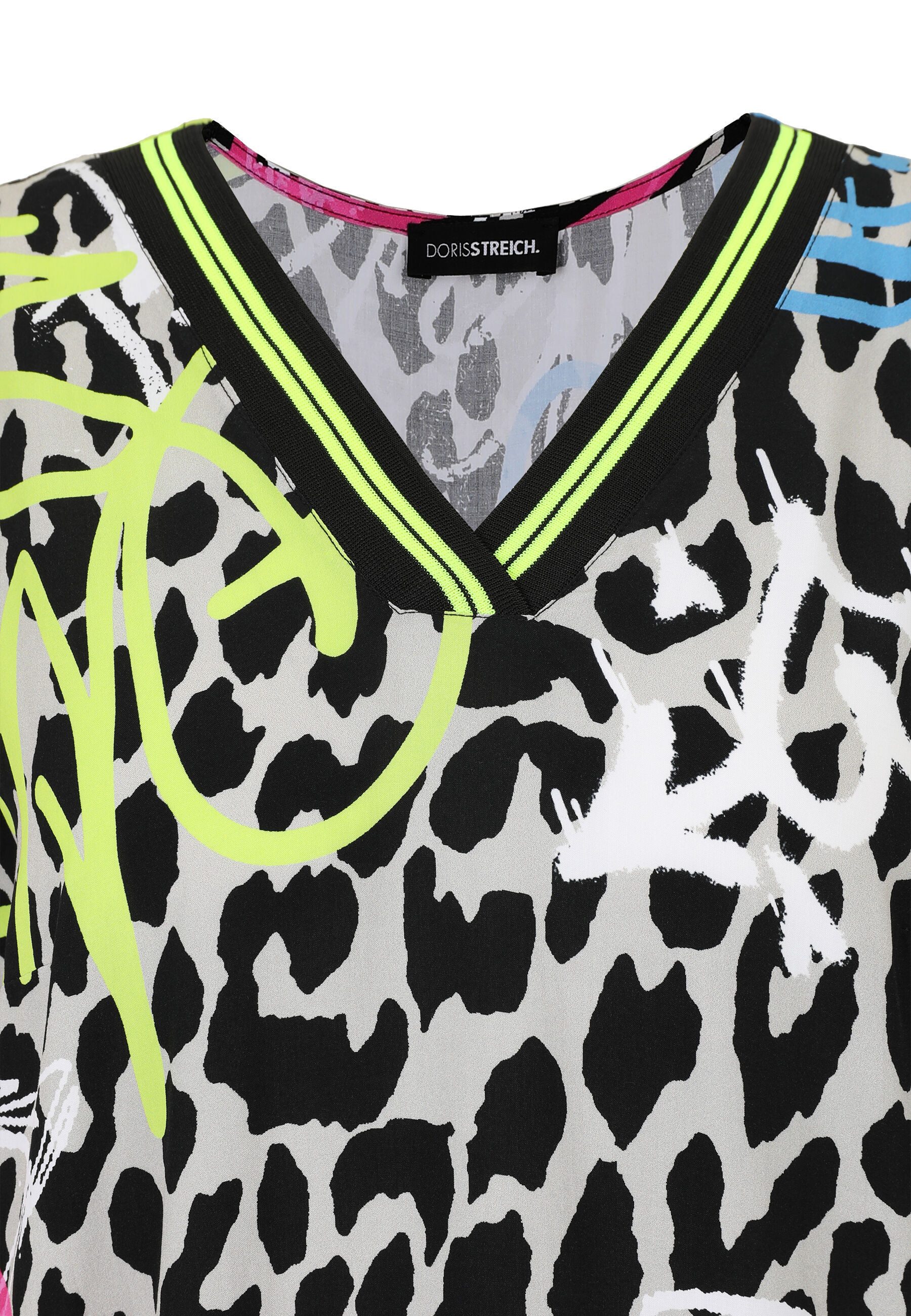 Doris Streich Kurzarmbluse (1-tlg) mit Leo-Print